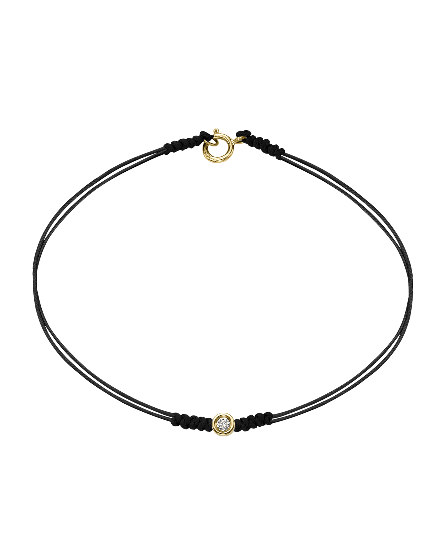 The Classic String of Love with clasp - 14K Yellow Gold Bracelets 14K Solid Gold Black Small: 0.03ct Small - 6 Inches (15.5cm)