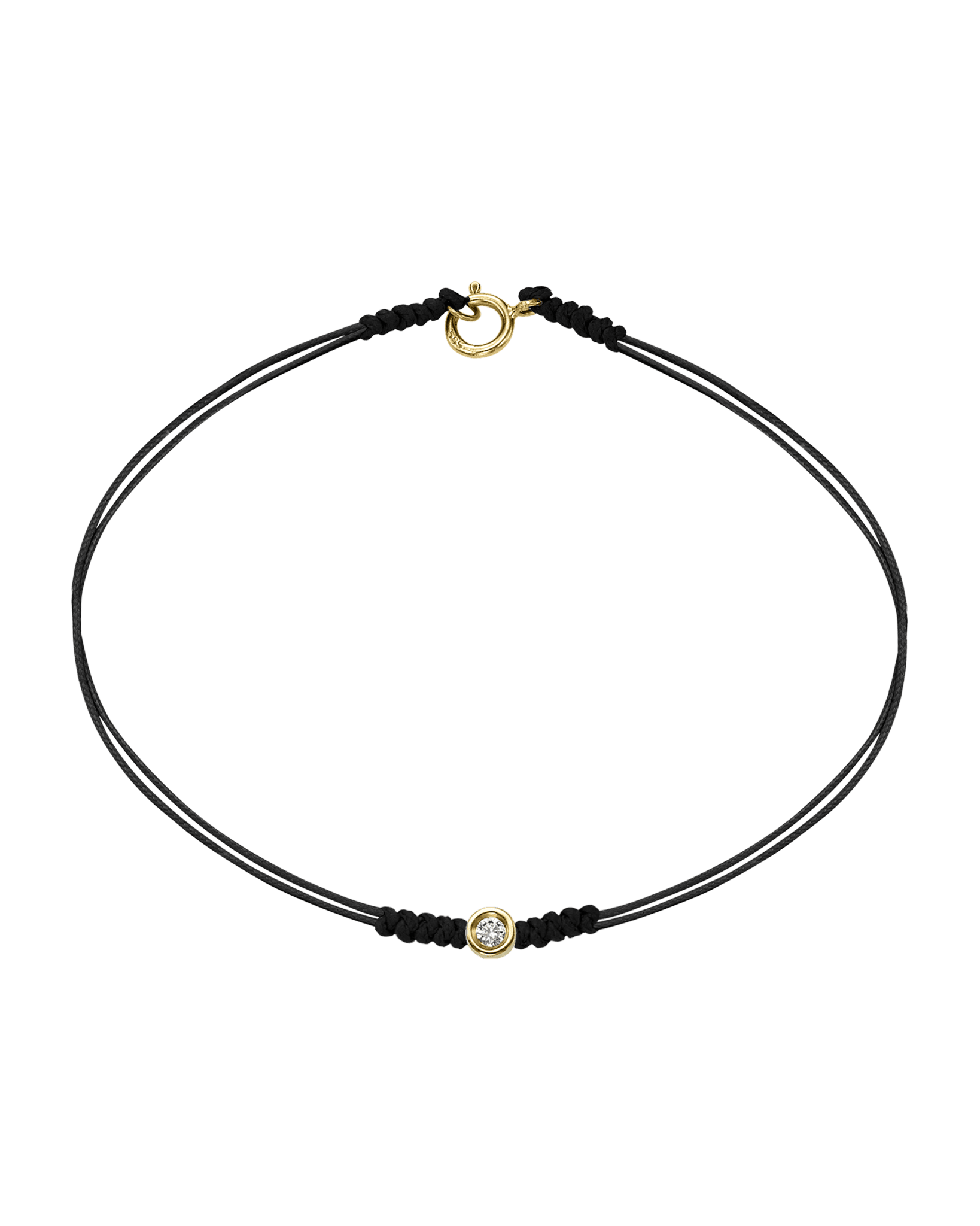 The Classic String of Love with clasp - 14K Yellow Gold Bracelets 14K Solid Gold Black Small: 0.03ct Small - 6 Inches (15.5cm)