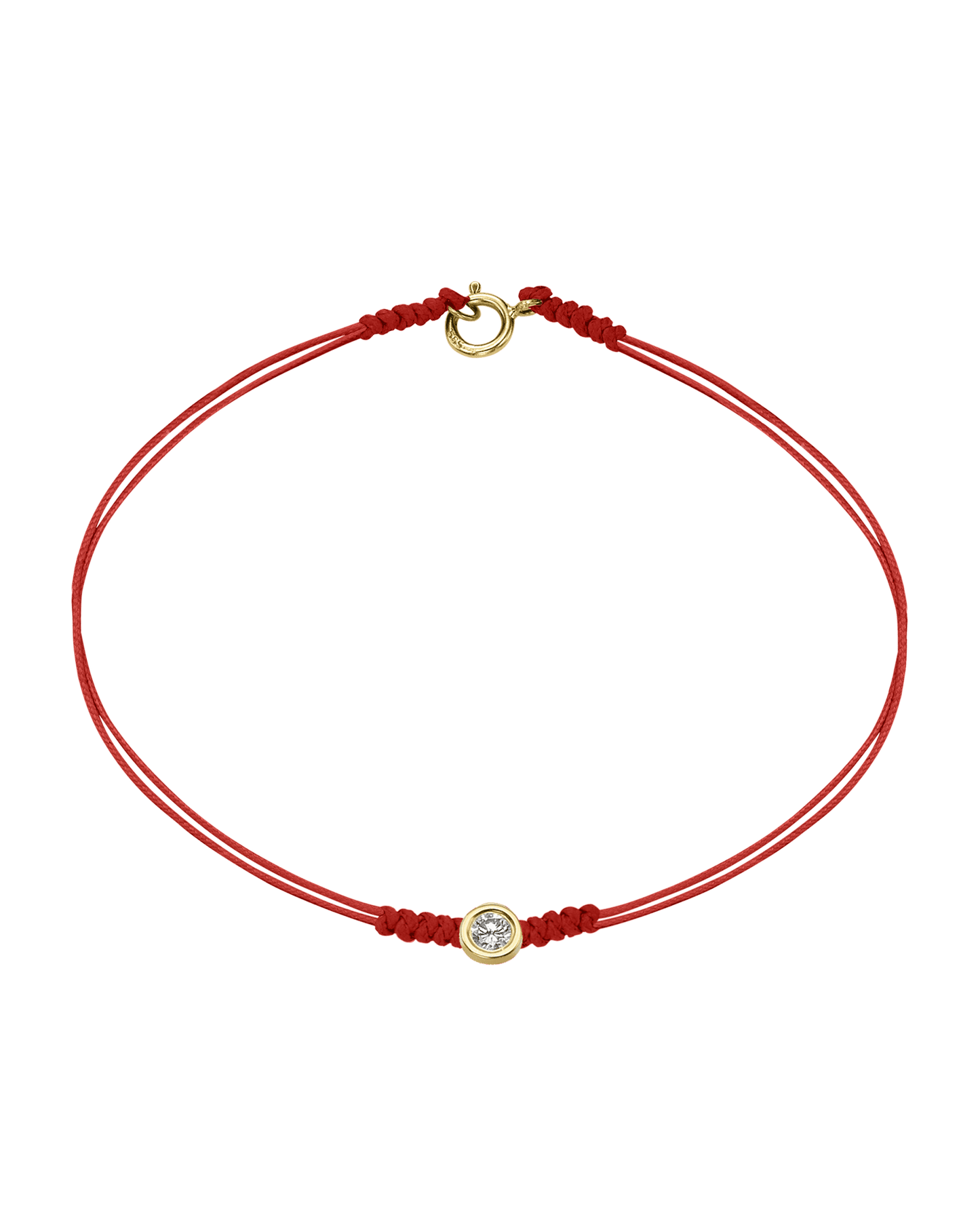 The Classic String of Love with clasp - 14K Yellow Gold Bracelets 14K Solid Gold Red Large: 0.1ct Small - 6 Inches (15.5cm)