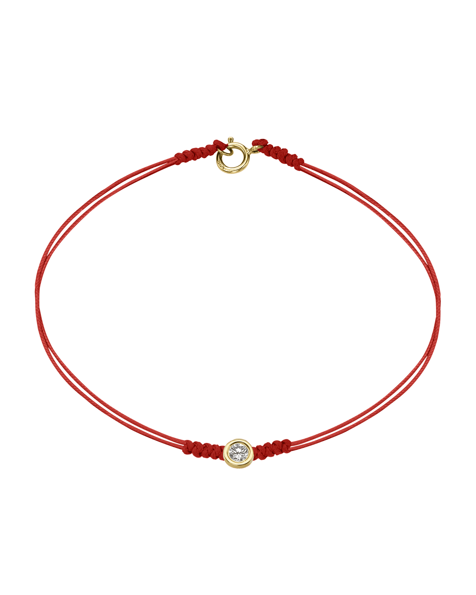 The Classic String of Love with clasp - 14K Yellow Gold Bracelets 14K Solid Gold Red Large: 0.1ct Small - 6 Inches (15.5cm)