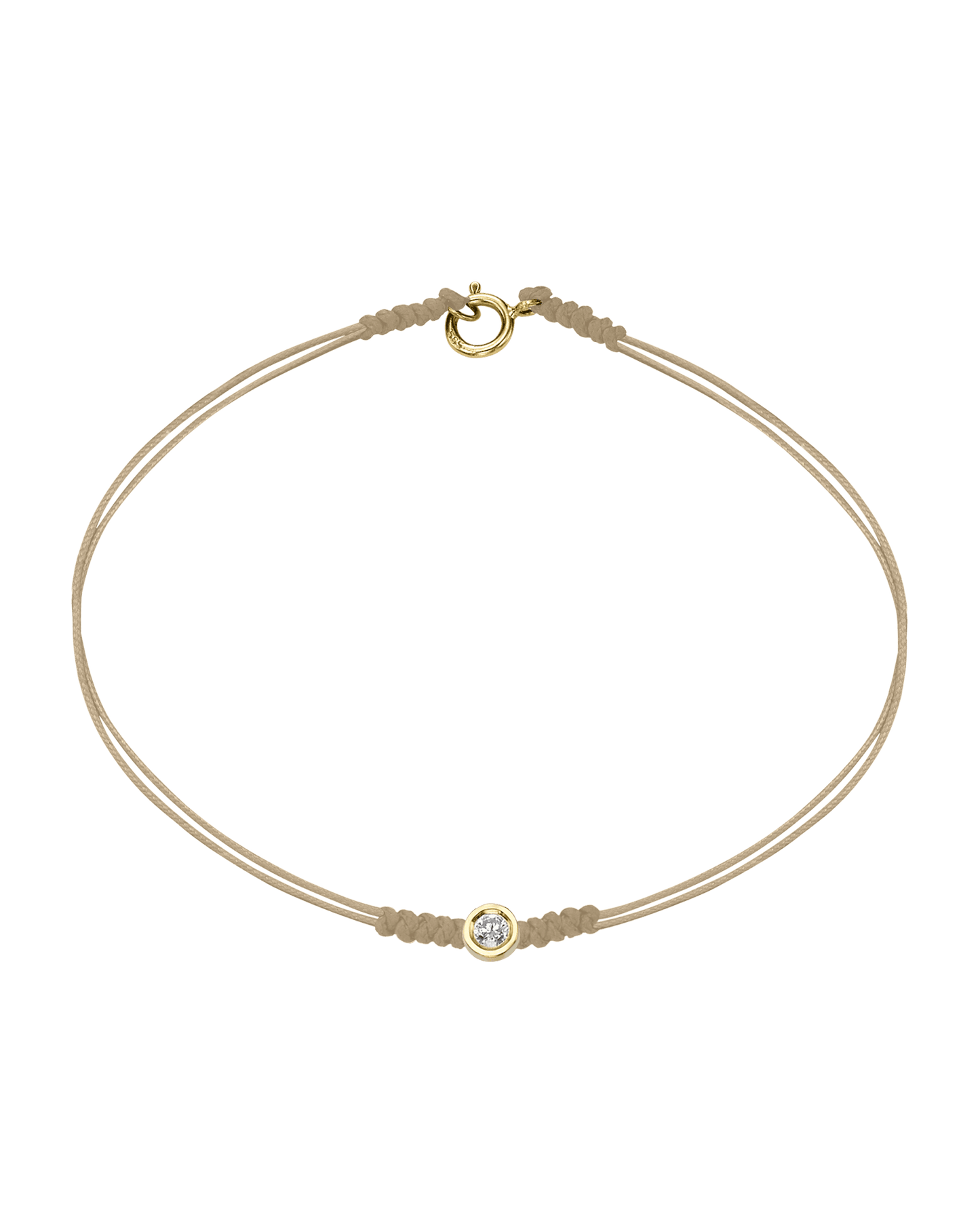 The Classic String of Love with clasp - 14K Yellow Gold Bracelets 14K Solid Gold Beige Medium: 0.04ct Small - 6 Inches (15.5cm)