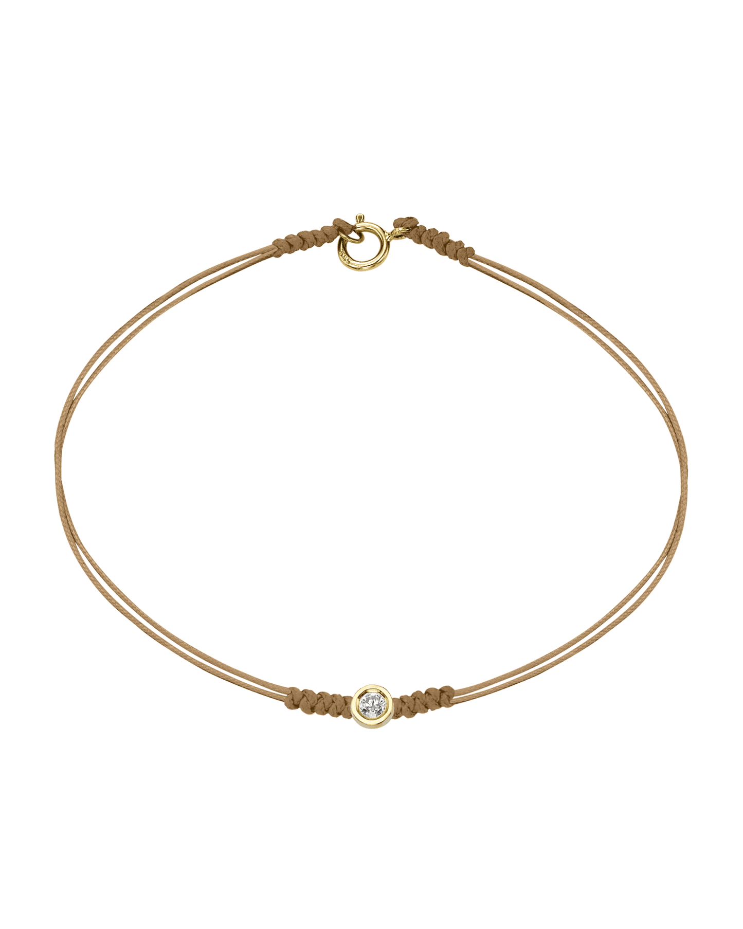 The Classic String of Love with clasp - 14K Yellow Gold Bracelets 14K Solid Gold Camel Medium: 0.04ct Small - 6 Inches (15.5cm)