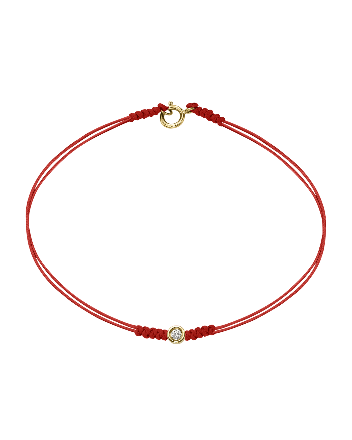 The Classic String of Love with clasp - 14K Yellow Gold Bracelets 14K Solid Gold Red Small: 0.03ct Small - 6 Inches (15.5cm)