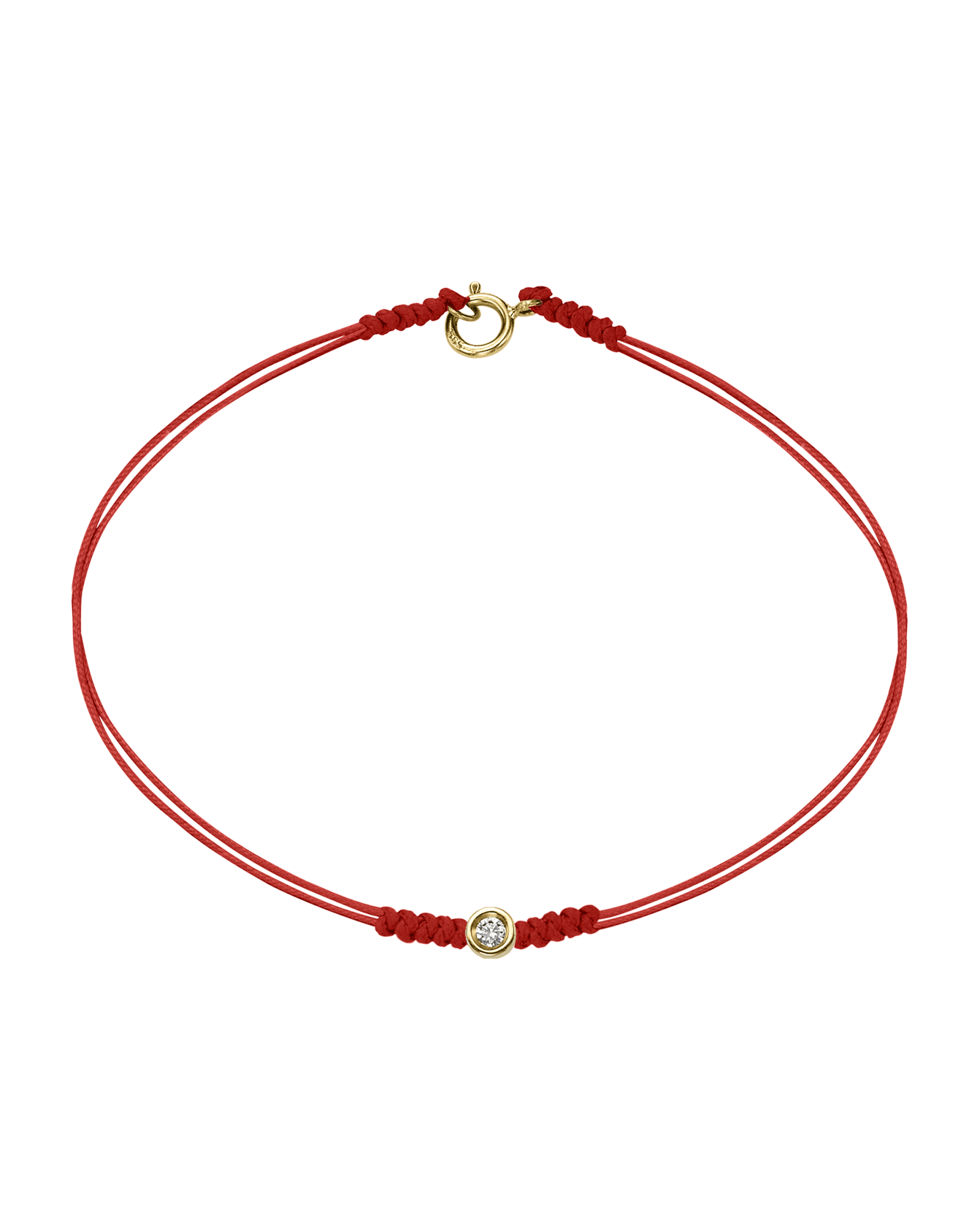 The Classic String of Love with clasp - 14K Yellow Gold Bracelets 14K Solid Gold Red Small: 0.03ct Small - 6 Inches (15.5cm)