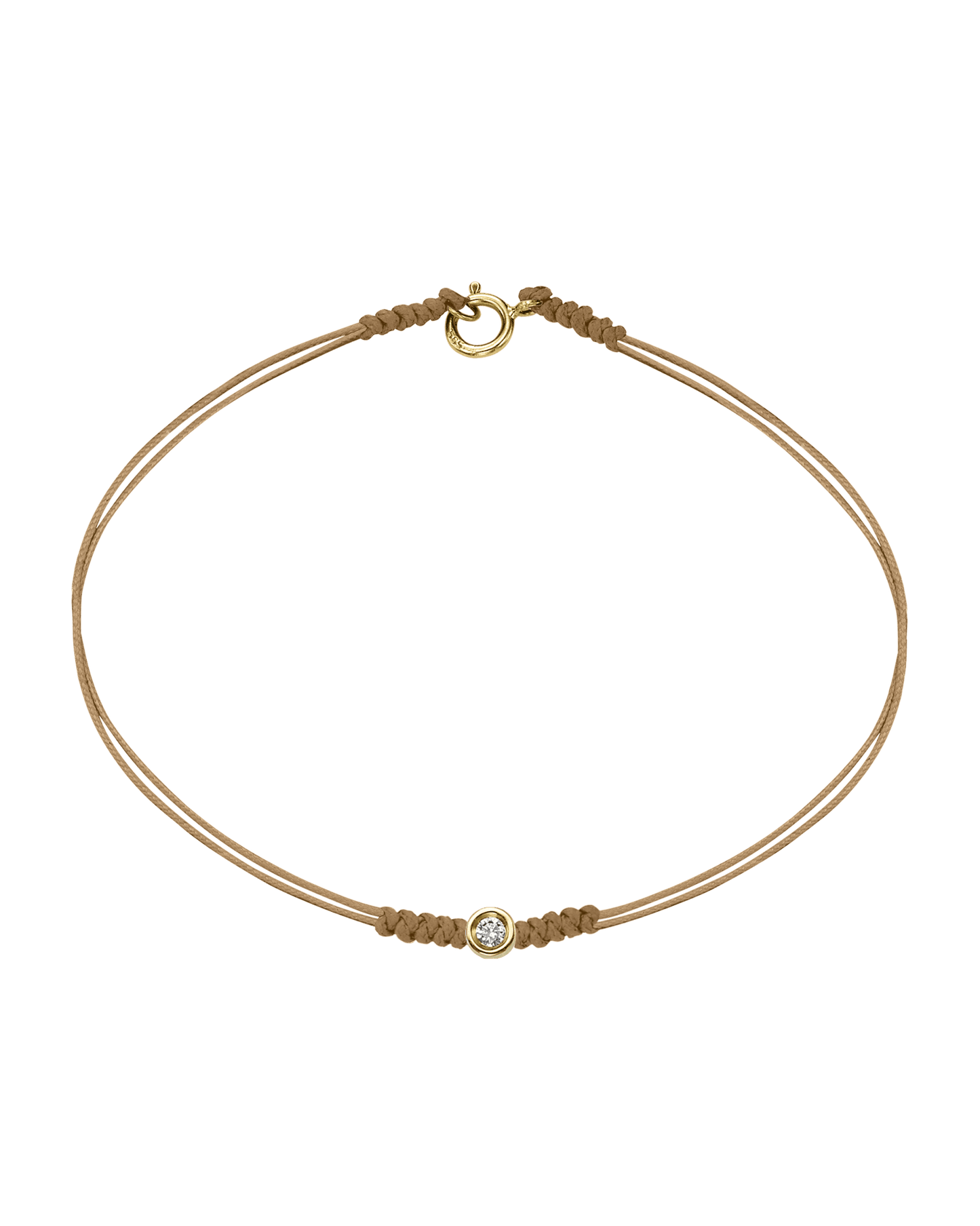 The Classic String of Love with clasp - 14K Yellow Gold Bracelets 14K Solid Gold Camel Small: 0.03ct Small - 6 Inches (15.5cm)