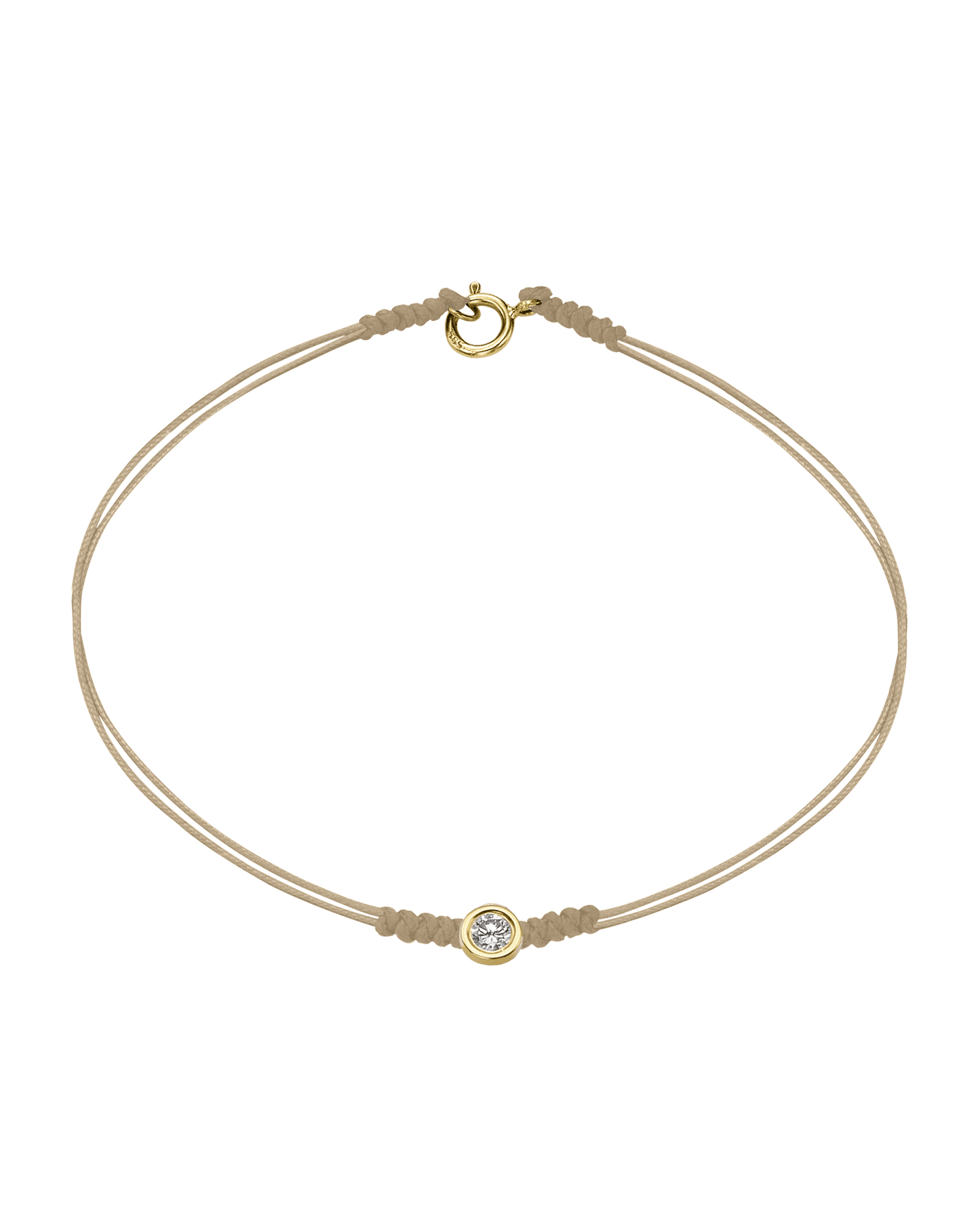 The Classic String of Love with clasp - 14K Yellow Gold Bracelets 14K Solid Gold Beige Large: 0.1ct Small - 6 Inches (15.5cm)
