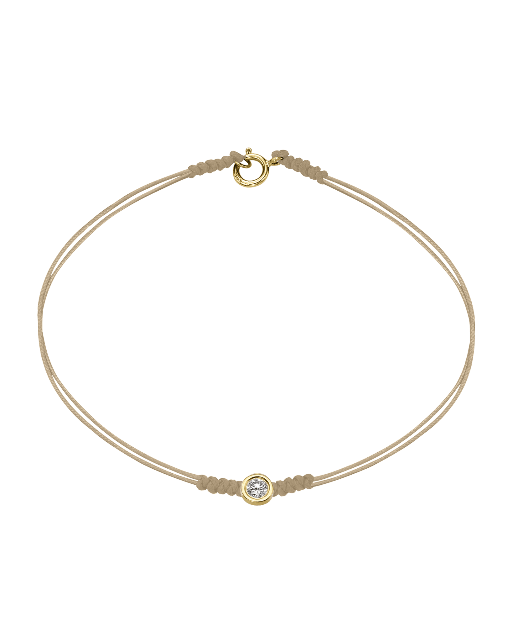 The Classic String of Love with clasp - 14K Yellow Gold Bracelets 14K Solid Gold Beige Large: 0.1ct Small - 6 Inches (15.5cm)