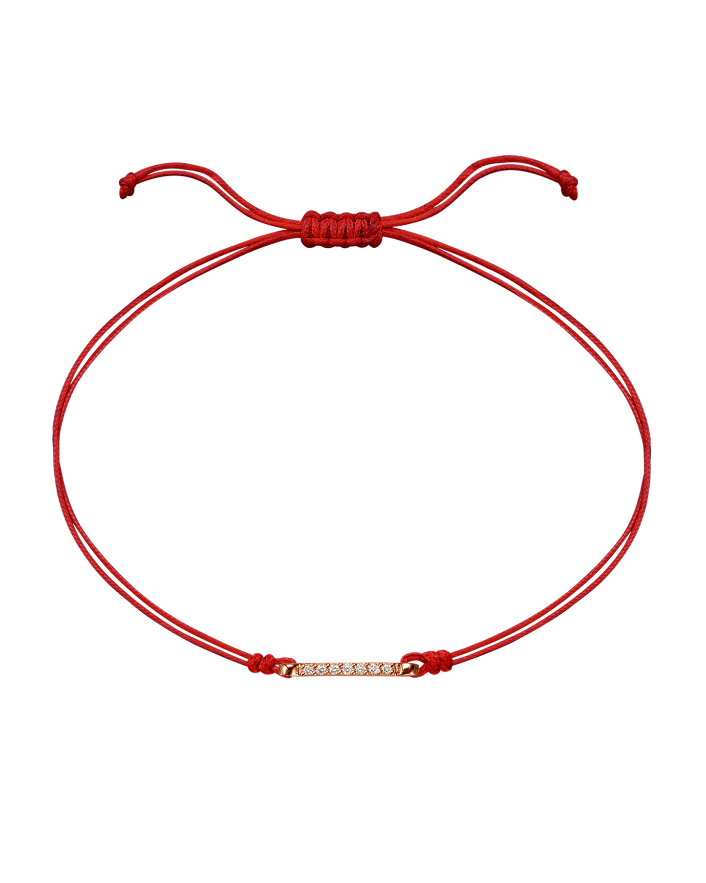 The Diamond Bar String Of Love - 14K Rose Gold Bracelet 14K Solid Gold Red 