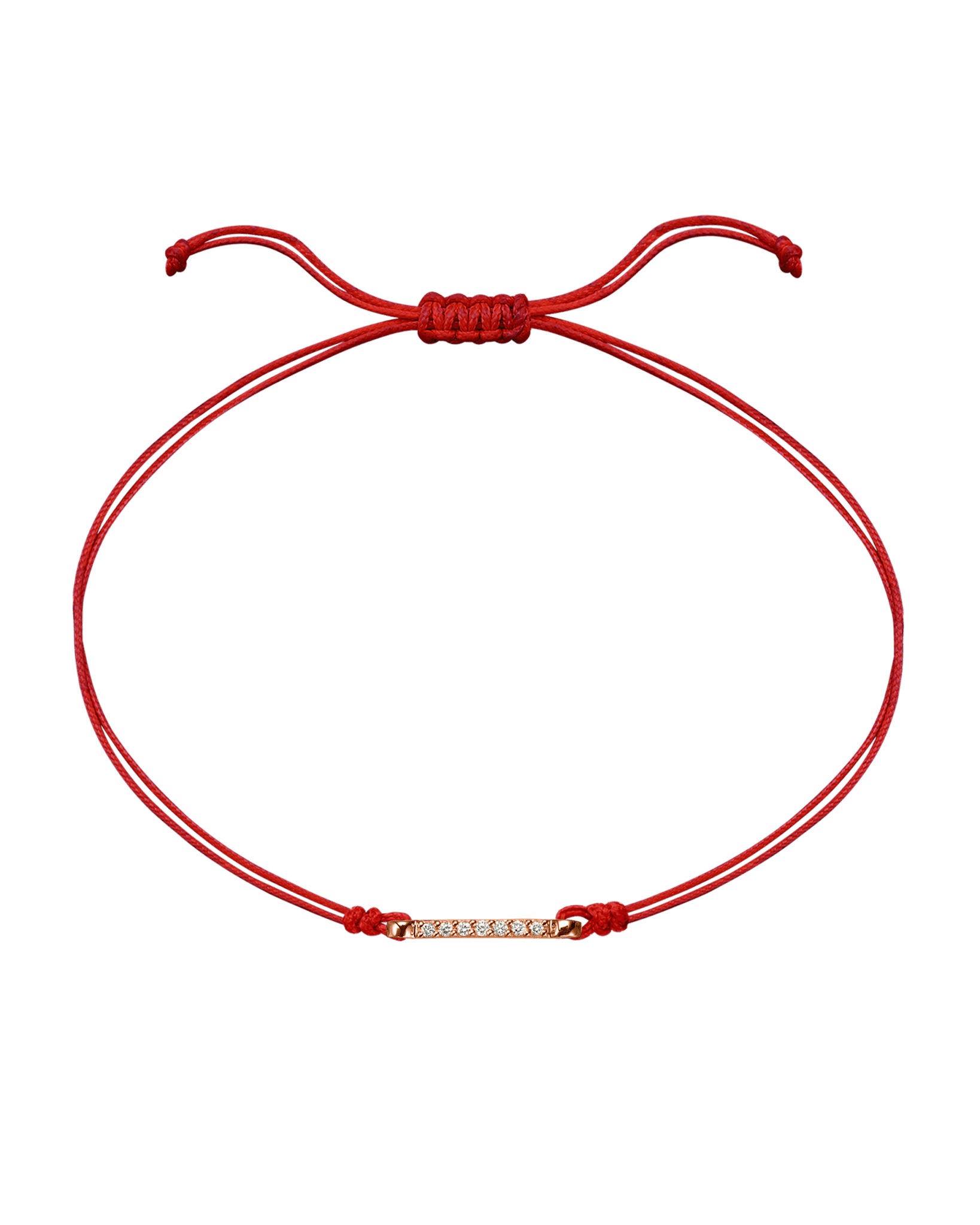 The Diamond Bar String Of Love - 14K Rose Gold Bracelet 14K Solid Gold Red 