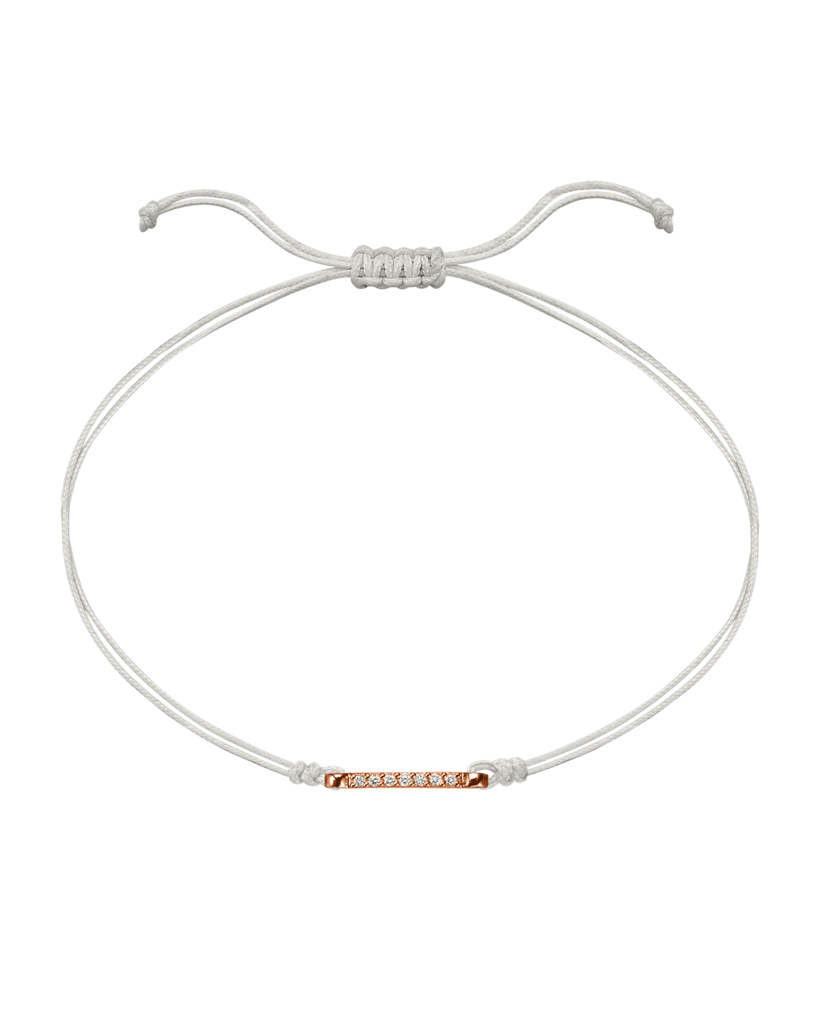 The Diamond Bar String Of Love - 14K Rose Gold Bracelet 14K Solid Gold Pearl 