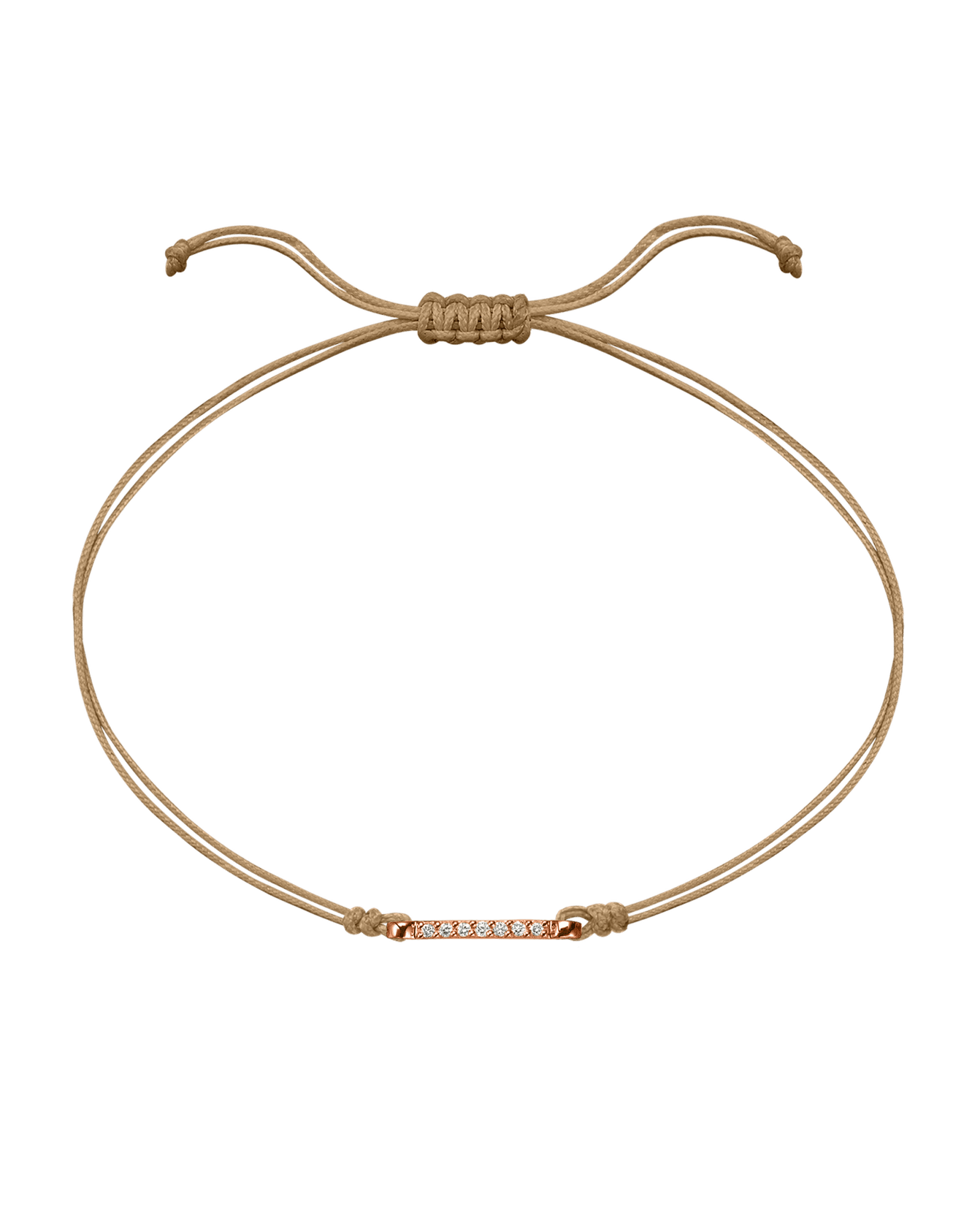 The Diamond Bar String Of Love - 14K Rose Gold Bracelet 14K Solid Gold Camel 