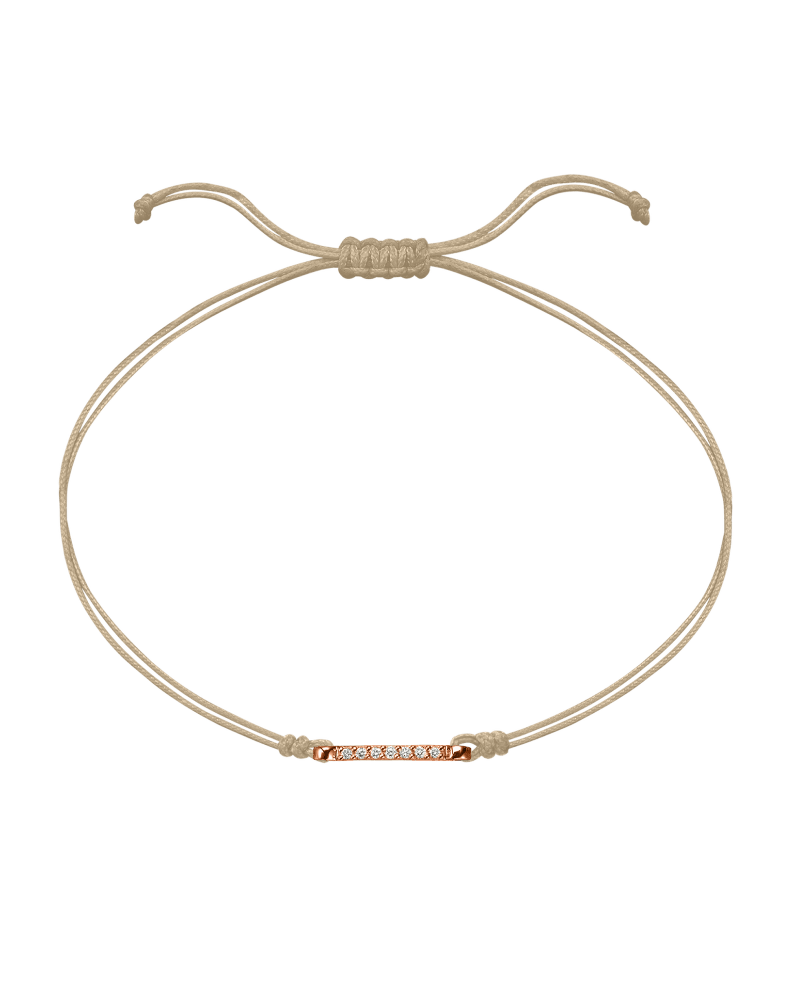 The Diamond Bar String Of Love - 14K Rose Gold Bracelet 14K Solid Gold Beige 