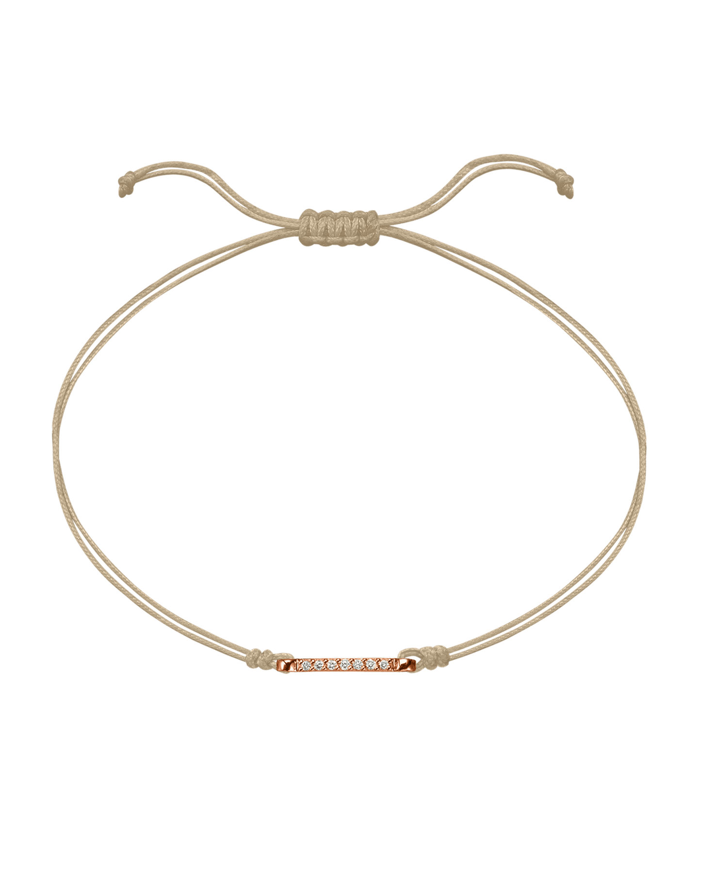 The Diamond Bar String Of Love - 14K Rose Gold Bracelet 14K Solid Gold Beige 