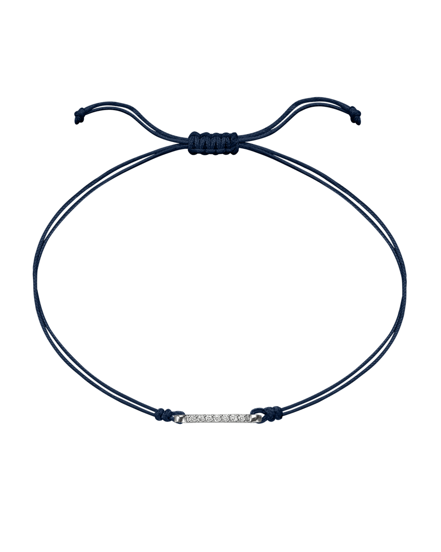 The Diamond Bar String Of Love - 14K White Gold Bracelet 14K Solid Gold Navy Blue 