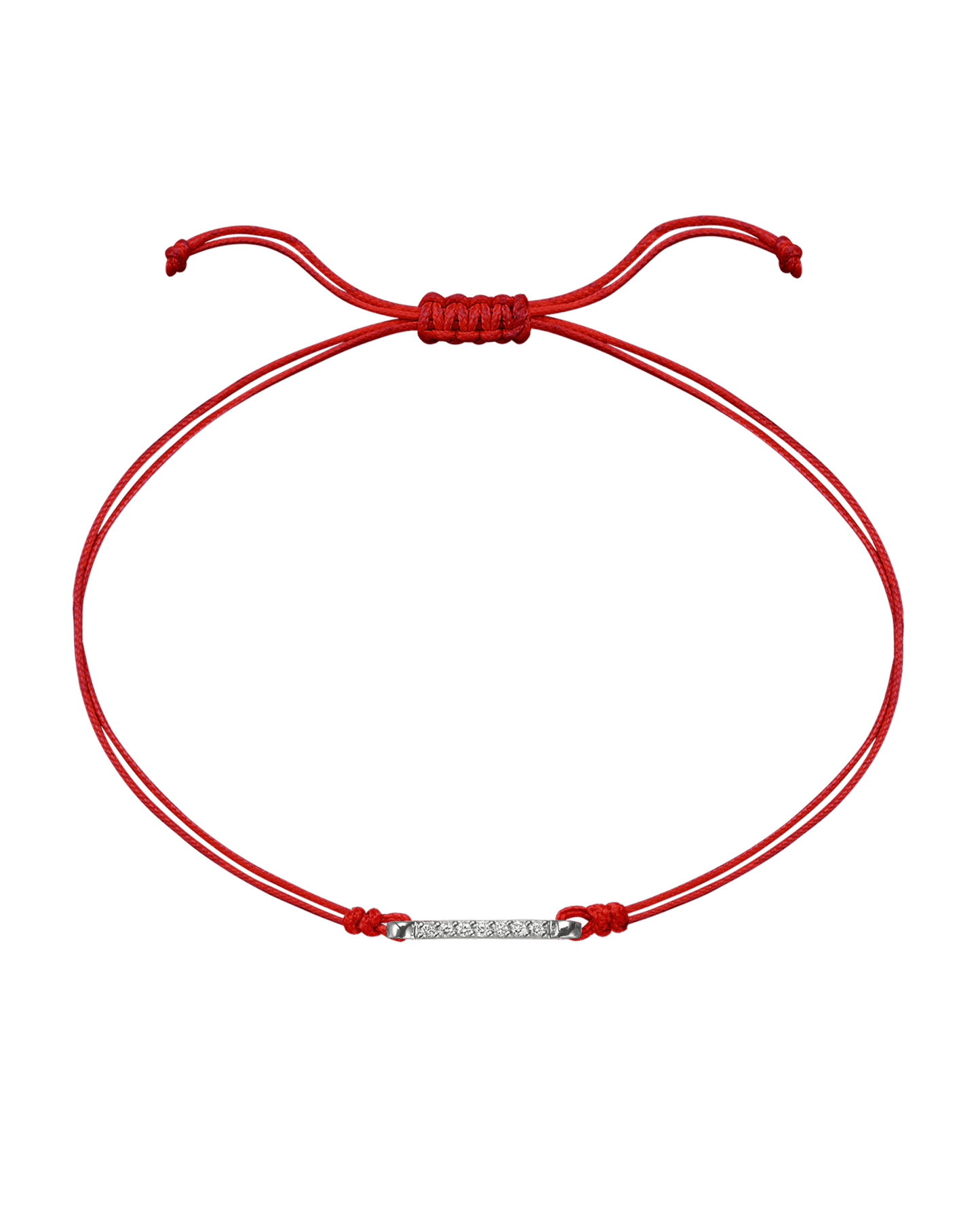 The Diamond Bar String Of Love - 14K White Gold Bracelet 14K Solid Gold Red 