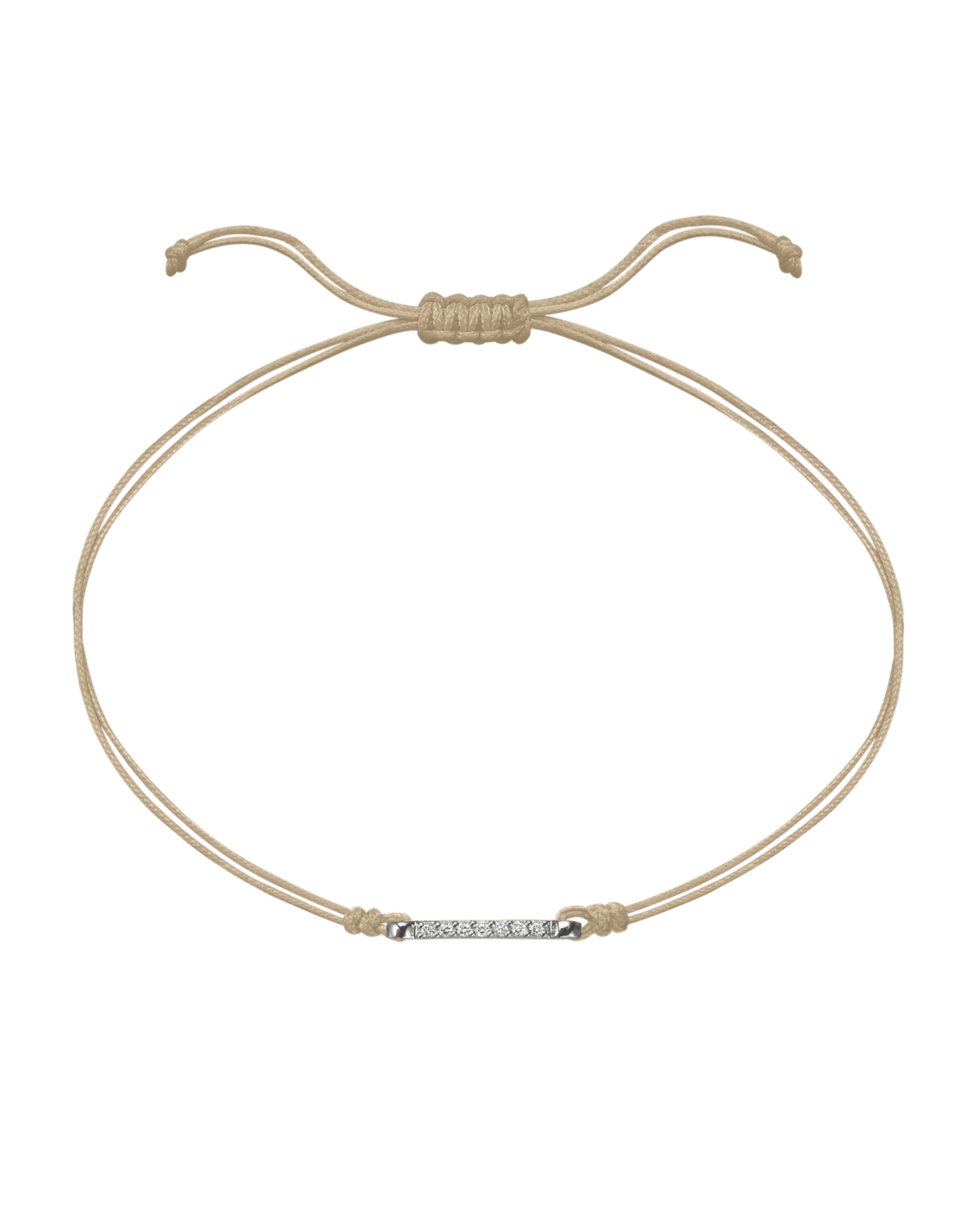The Diamond Bar String Of Love - 14K White Gold Bracelet 14K Solid Gold Beige 