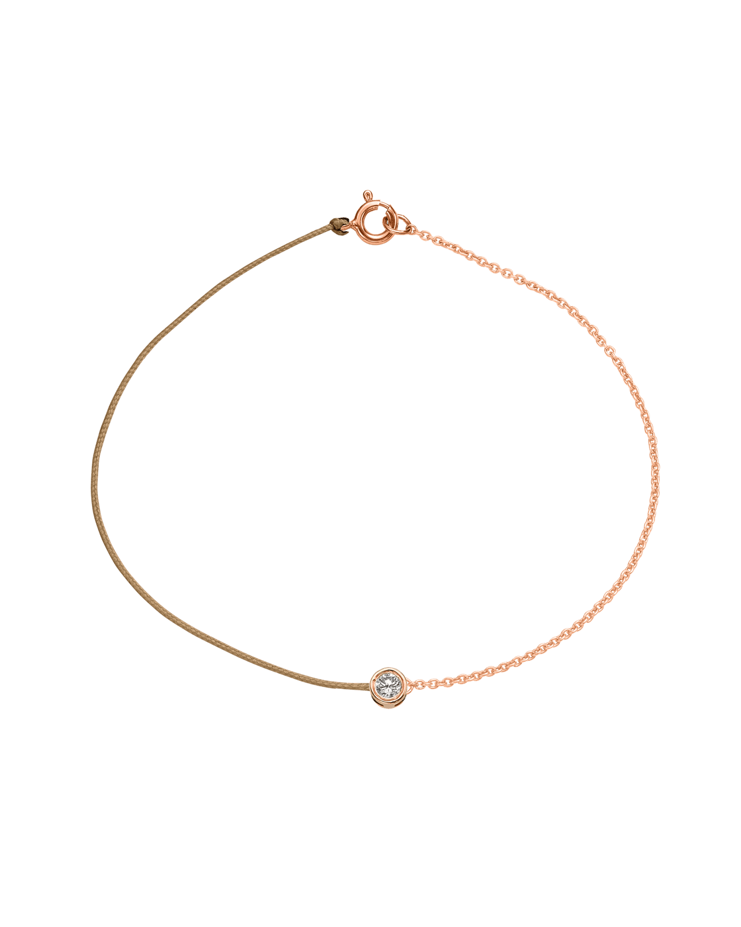 The Half Chain String of Love - 14K Rose Gold Bracelet 14K Solid Gold Camel Large: 0.1ct Large 7 Inches