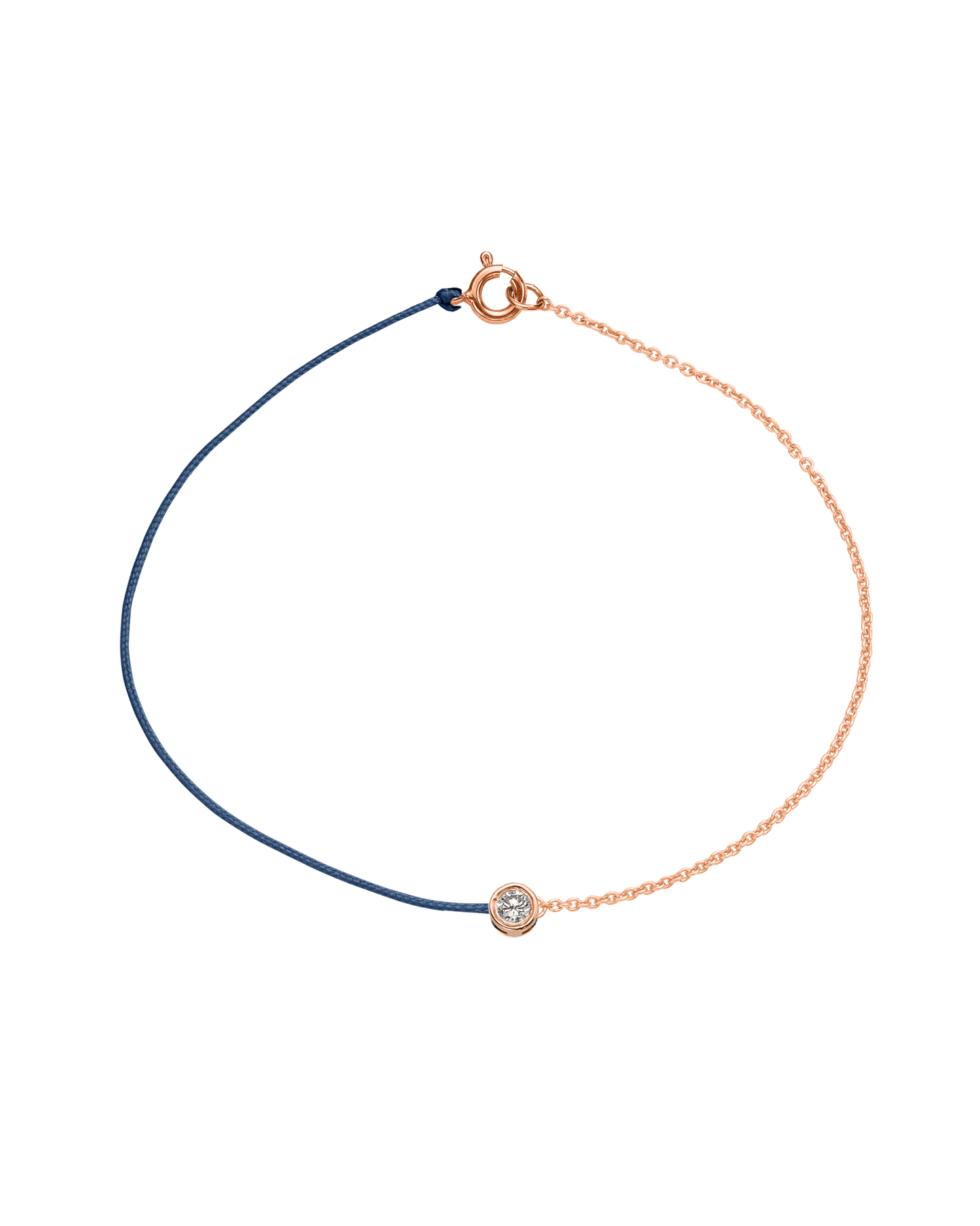 The Half Chain String of Love - 14K Rose Gold Bracelet 14K Solid Gold Indigo Large: 0.1ct Large 7 Inches