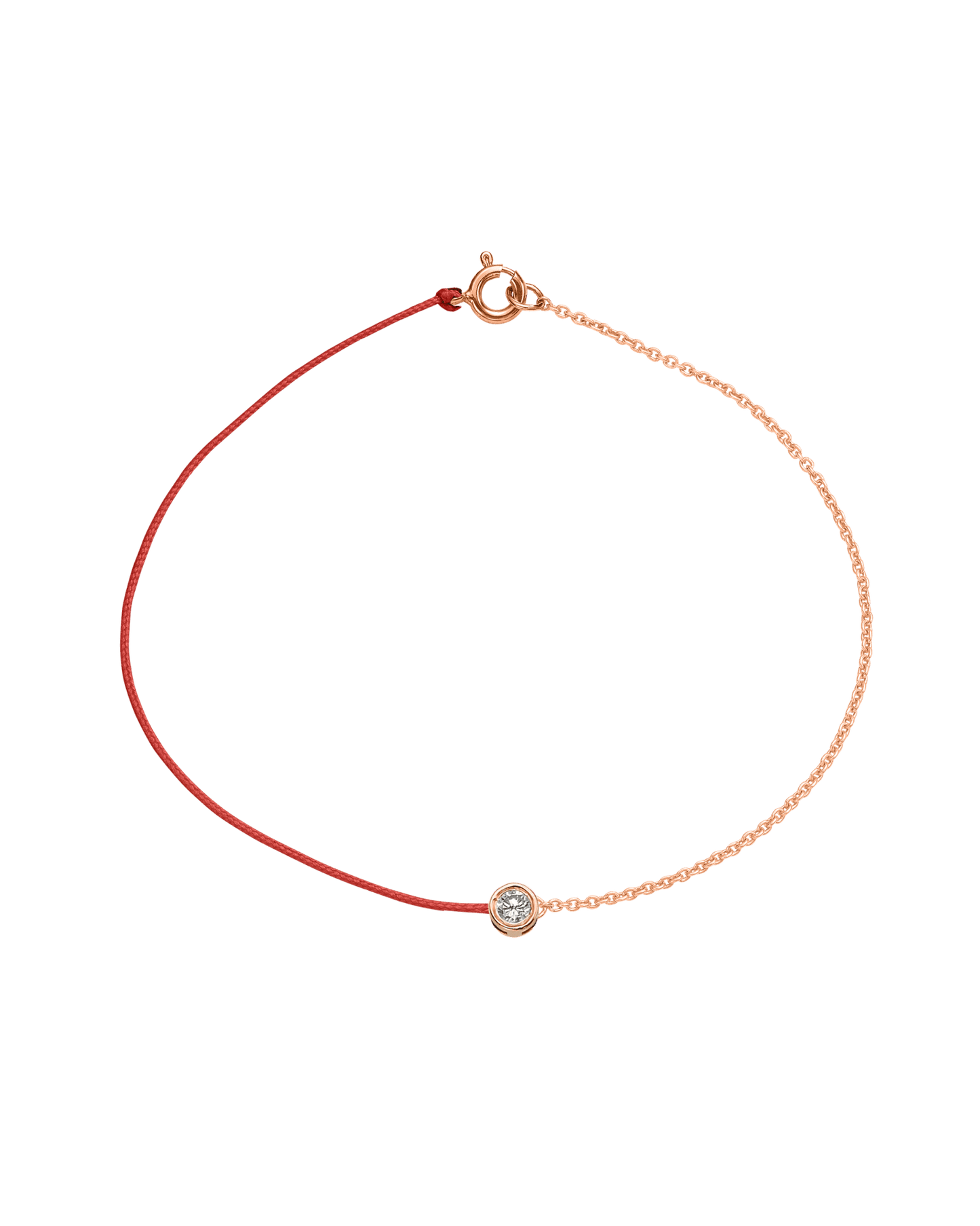 The Half Chain String of Love - 14K Rose Gold Bracelet 14K Solid Gold Red Large: 0.1ct Large 7 Inches