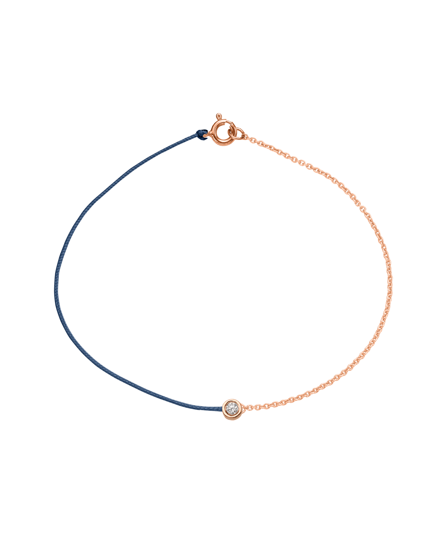 The Half Chain String of Love - 14K Rose Gold Bracelet 14K Solid Gold Indigo Medium: 0.04ct Large 7 Inches