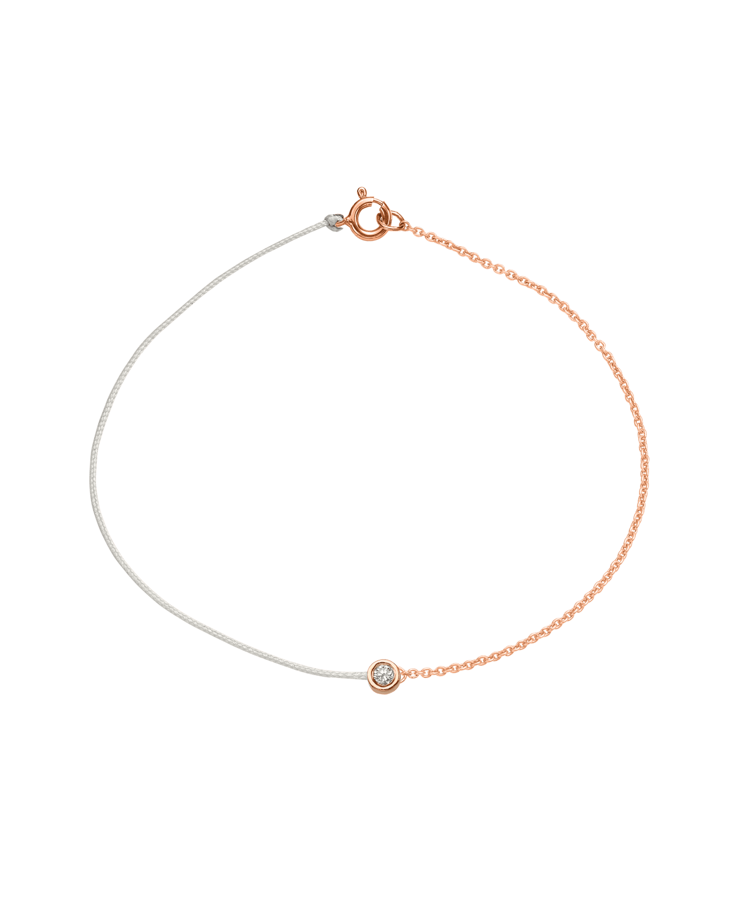The Half Chain String of Love - 14K Rose Gold Bracelet 14K Solid Gold Pearl Medium: 0.04ct Large 7 Inches