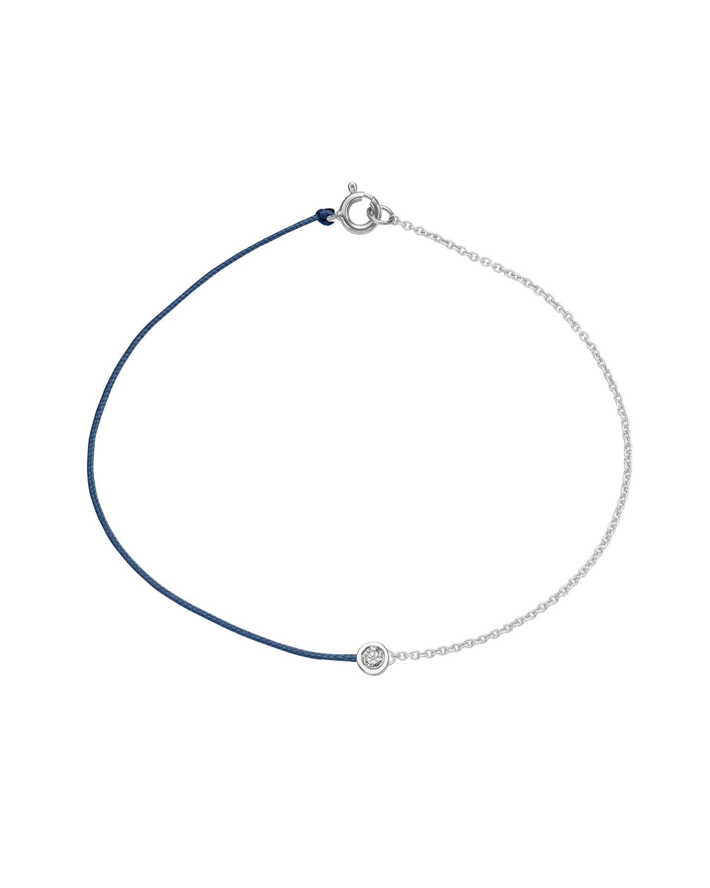 The Half Chain String of Love - 14K White Gold Bracelet 14K Solid Gold Indigo Medium: 0.04ct Small 6 Inches