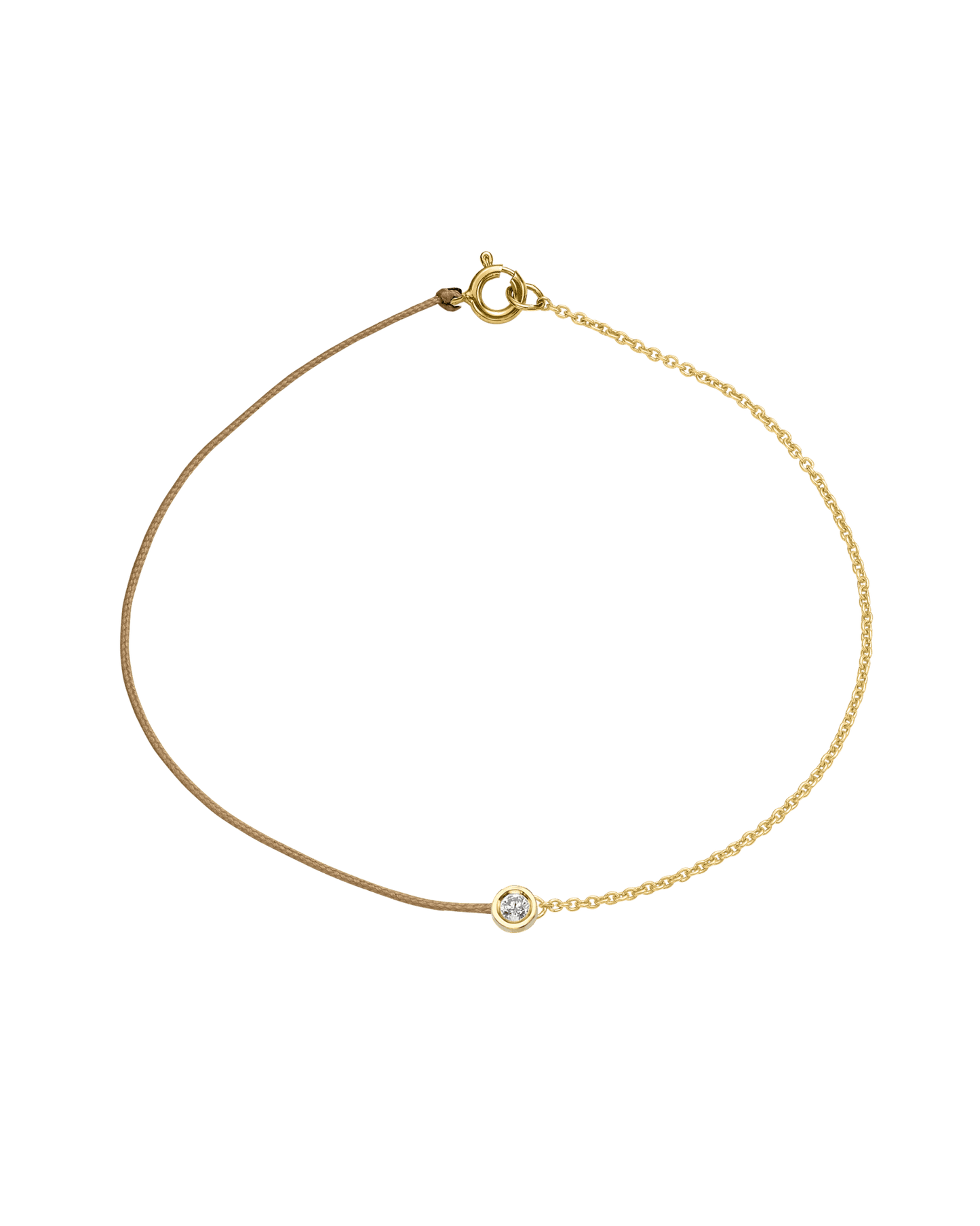 The Half Chain String of Love - 14K Yellow Gold Bracelet 14K Solid Gold Camel Medium: 0.04ct Small 6 Inches