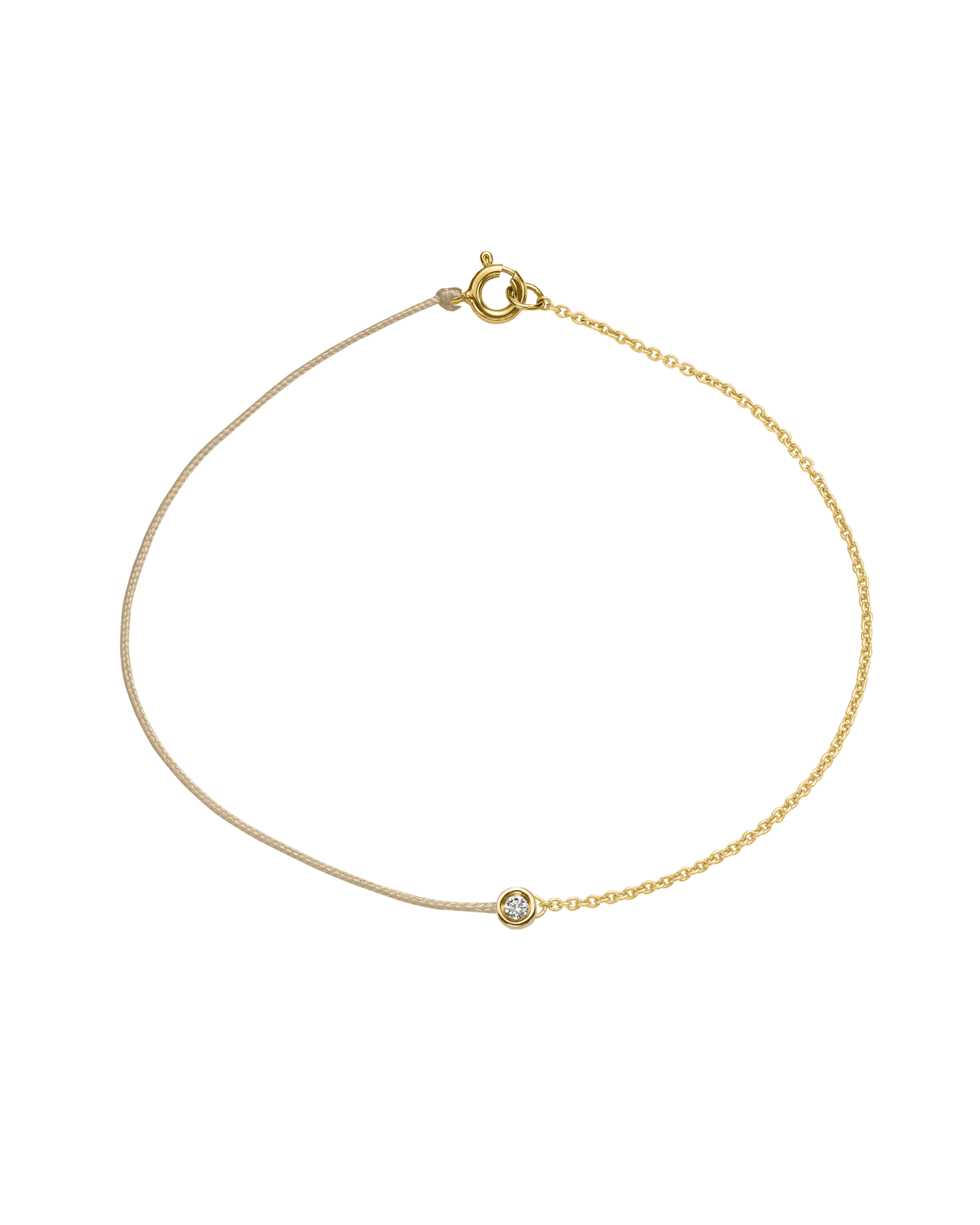 The Half Chain String of Love - 14K Yellow Gold Bracelet 14K Solid Gold Beige Small: 0.03ct Small 6 Inches