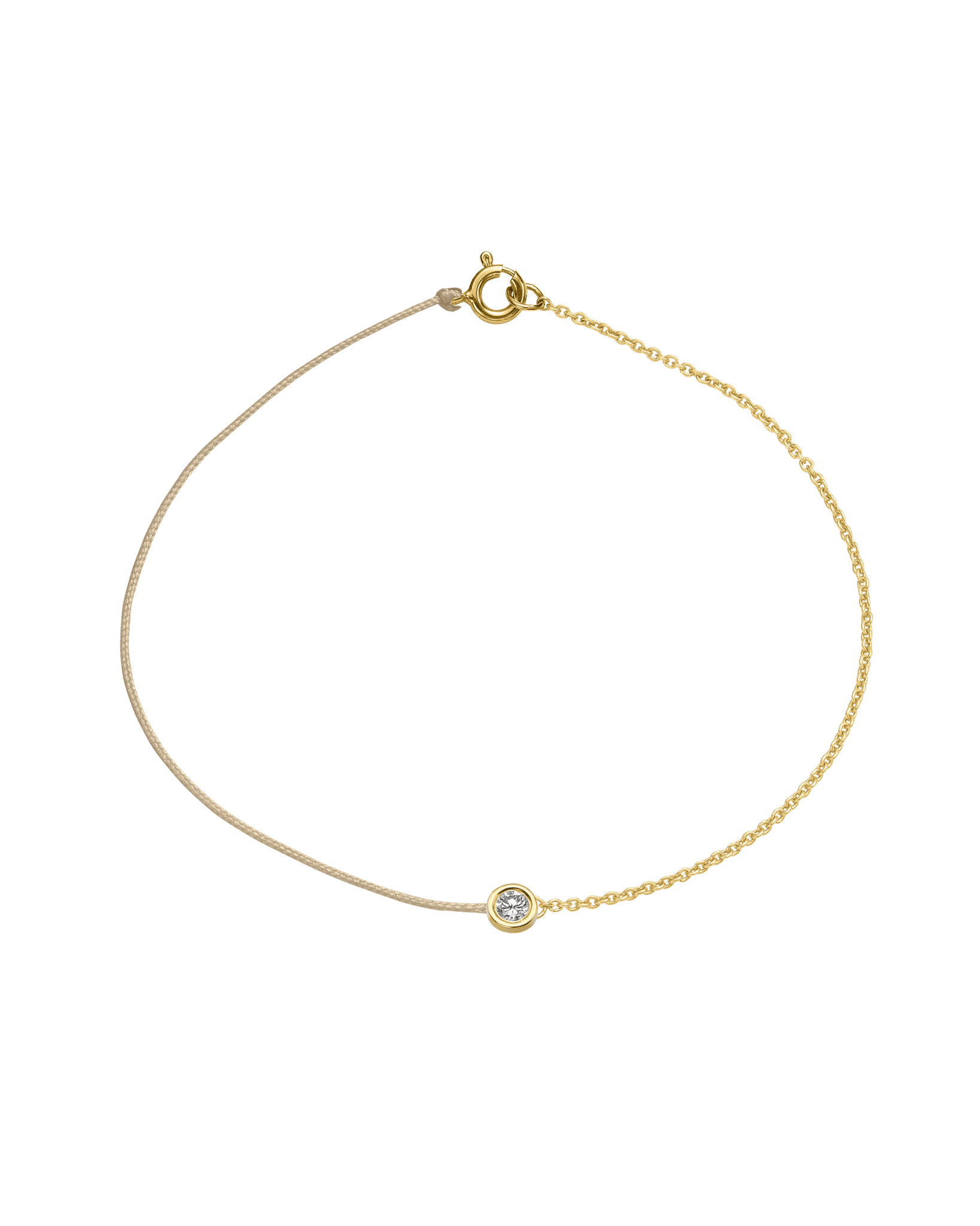The Half Chain String of Love - 14K Yellow Gold Bracelet 14K Solid Gold Beige Large: 0.1ct Small 6 Inches