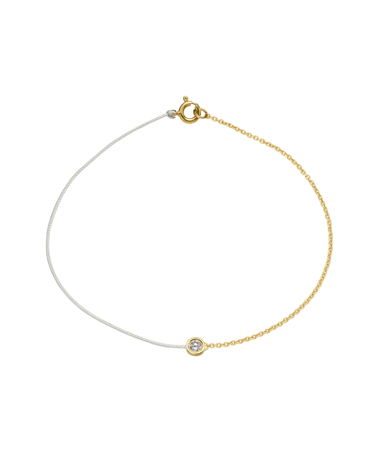 The Half Chain String of Love - 14K Yellow Gold Bracelet 14K Solid Gold Pearl Large: 0.1ct Small 6 Inches
