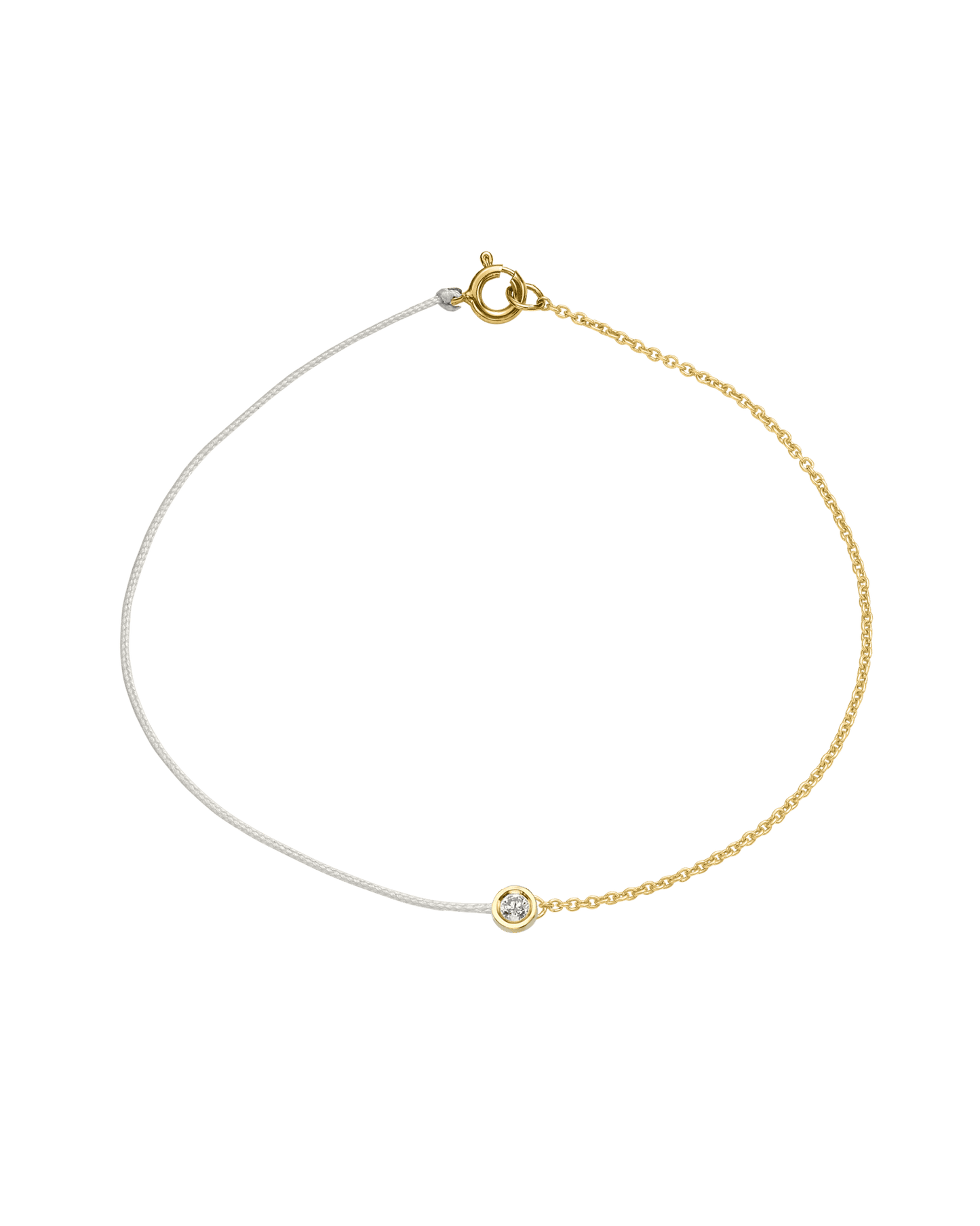 The Half Chain String of Love - 14K Yellow Gold Bracelet 14K Solid Gold Pearl Medium: 0.04ct Small 6 Inches