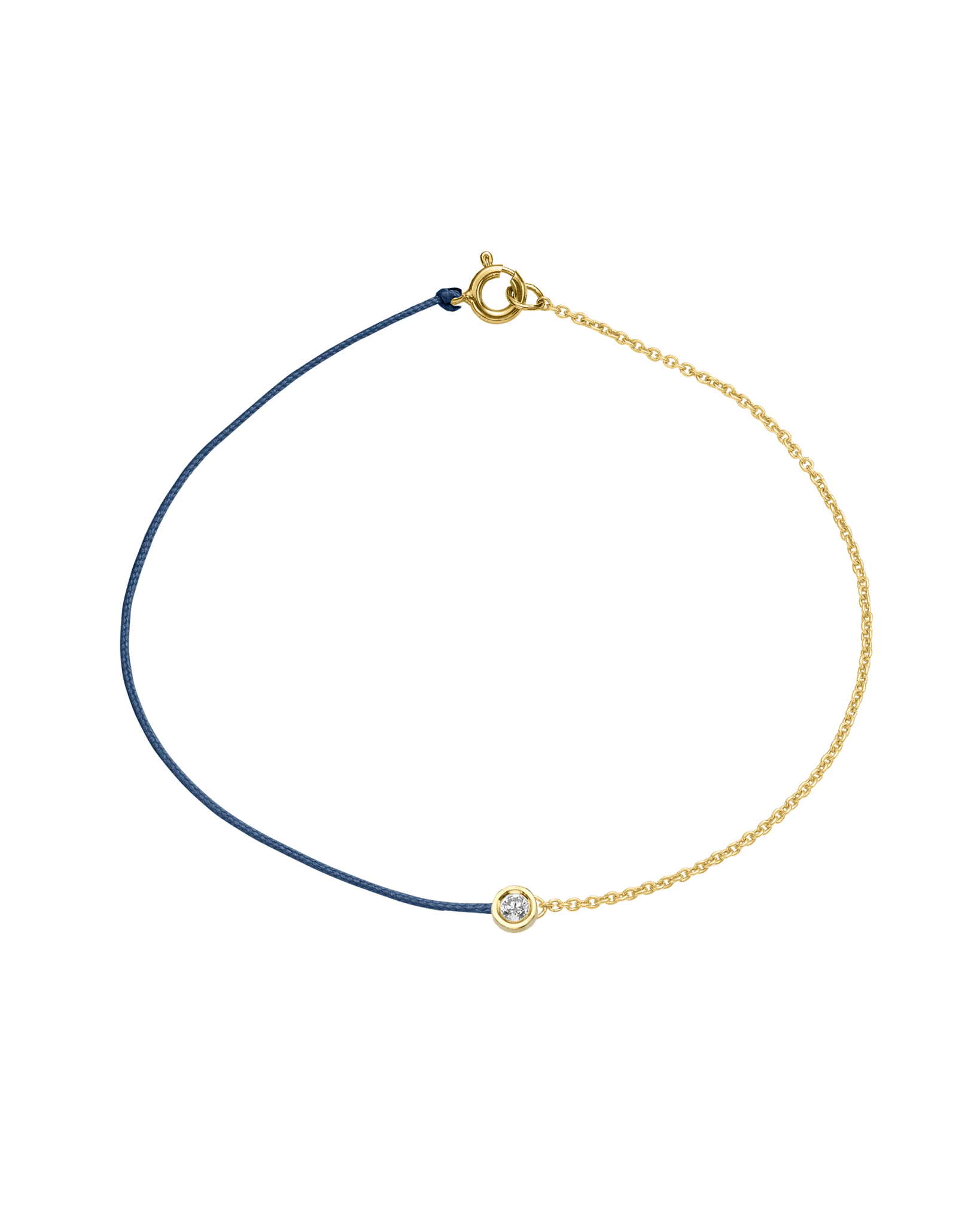 The Half Chain String of Love - 14K Yellow Gold Bracelet 14K Solid Gold Indigo Medium: 0.04ct Small 6 Inches