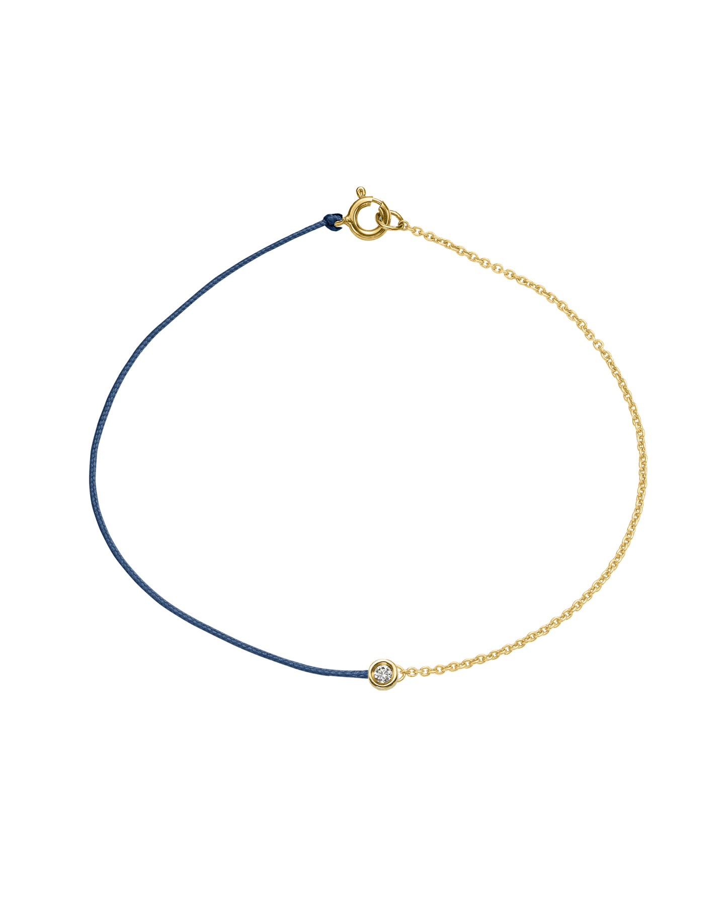 The Half Chain String of Love - 14K Yellow Gold Bracelet 14K Solid Gold Indigo Small: 0.03ct Small 6 Inches