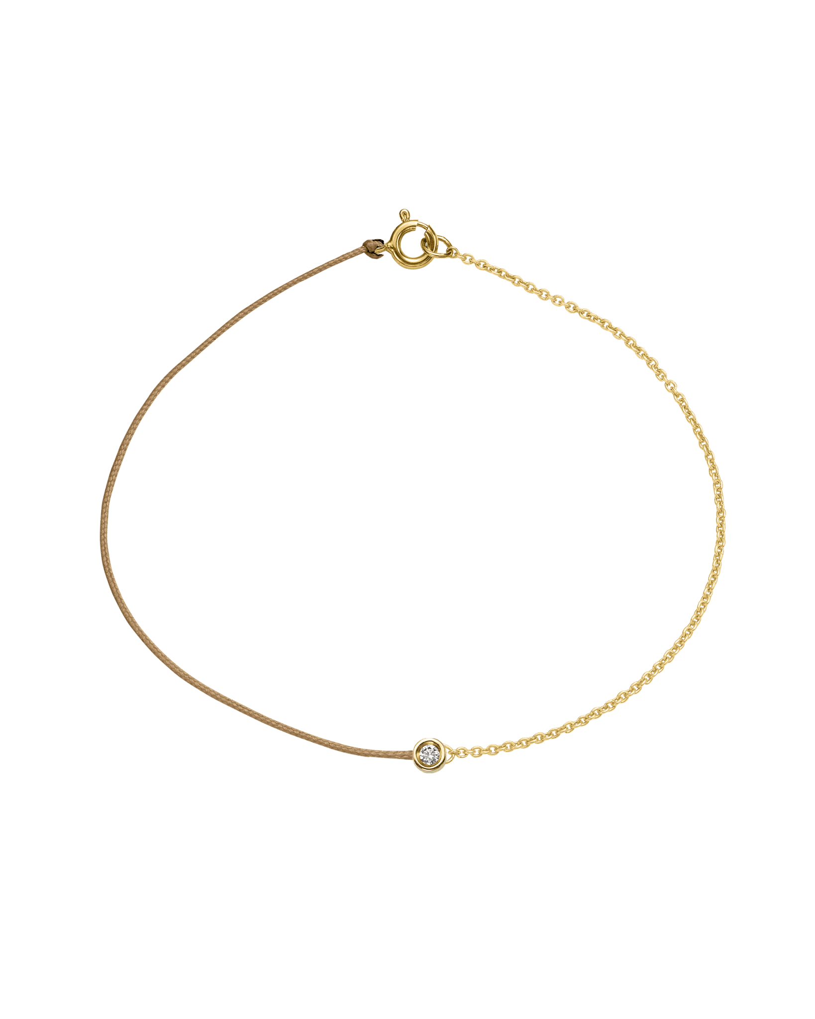 The Half Chain String of Love - 14K Yellow Gold Bracelet 14K Solid Gold Camel Small: 0.03ct Small 6 Inches