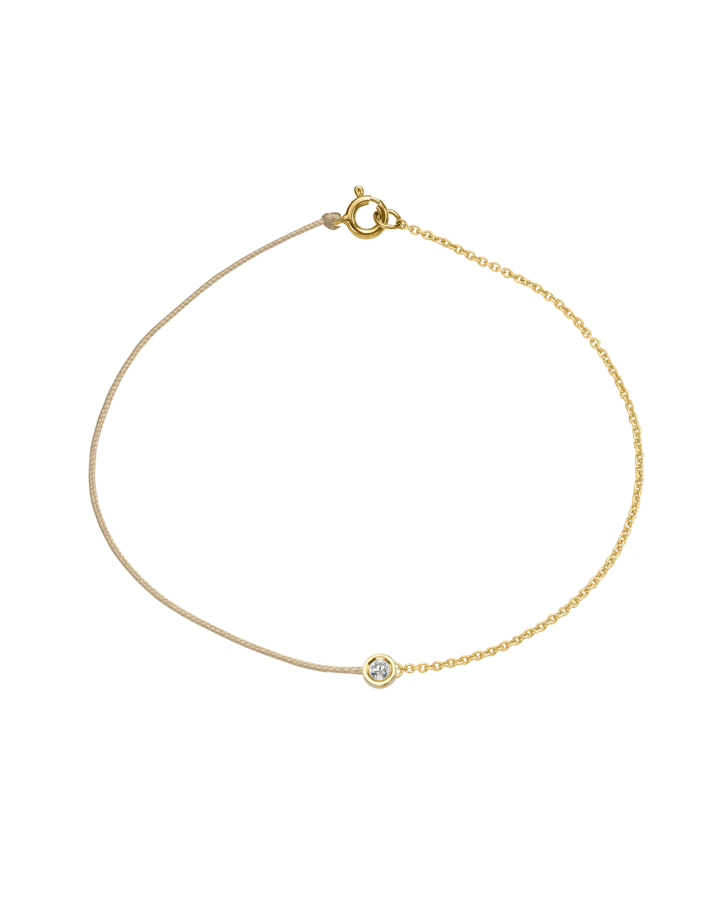 The Half Chain String of Love - 14K Yellow Gold Bracelet 14K Solid Gold Beige Medium: 0.04ct Small 6 Inches