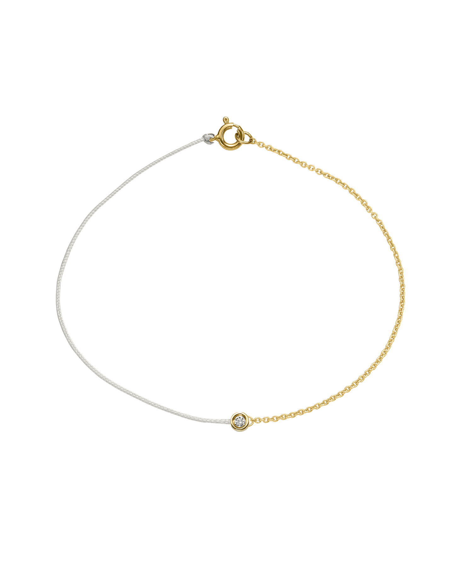 The Half Chain String of Love - 14K Yellow Gold Bracelet 14K Solid Gold Pearl Small: 0.03ct Small 6 Inches