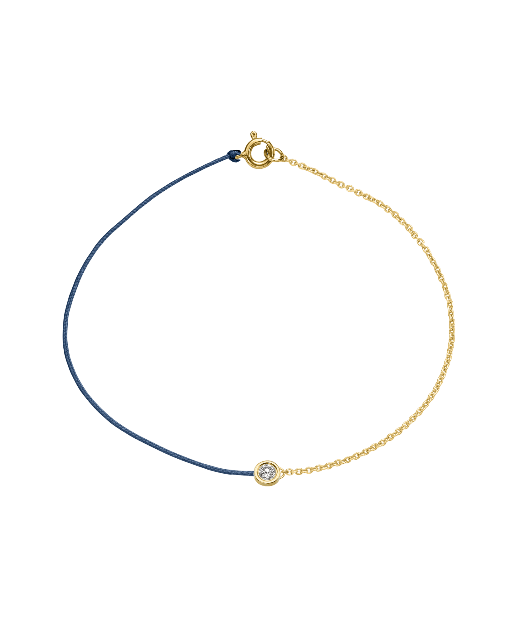 The Half Chain String of Love - 14K Yellow Gold Bracelet 14K Solid Gold Indigo Large: 0.1ct Small 6 Inches