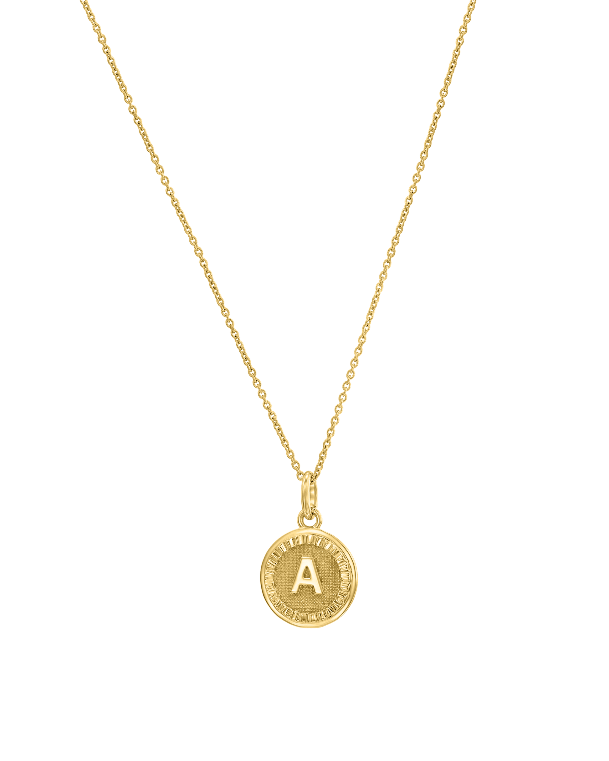 Initial Round Medallion - 18K Gold Vermeil Necklaces magal-dev 16" 