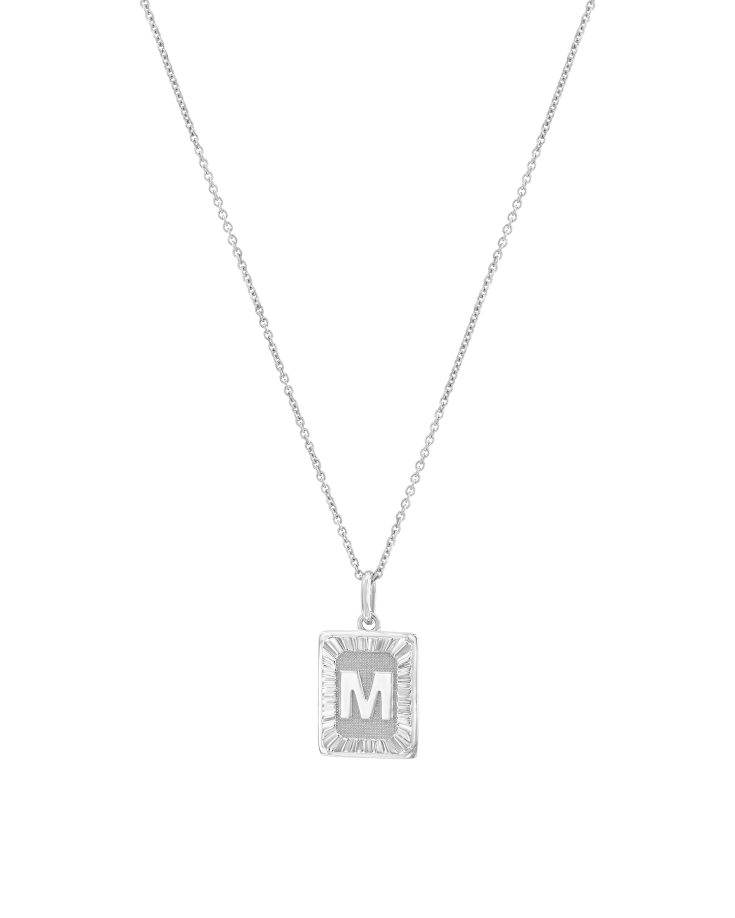 Initial Rectangle Medallion - 18K Rose Vermeil Necklaces magal-dev 