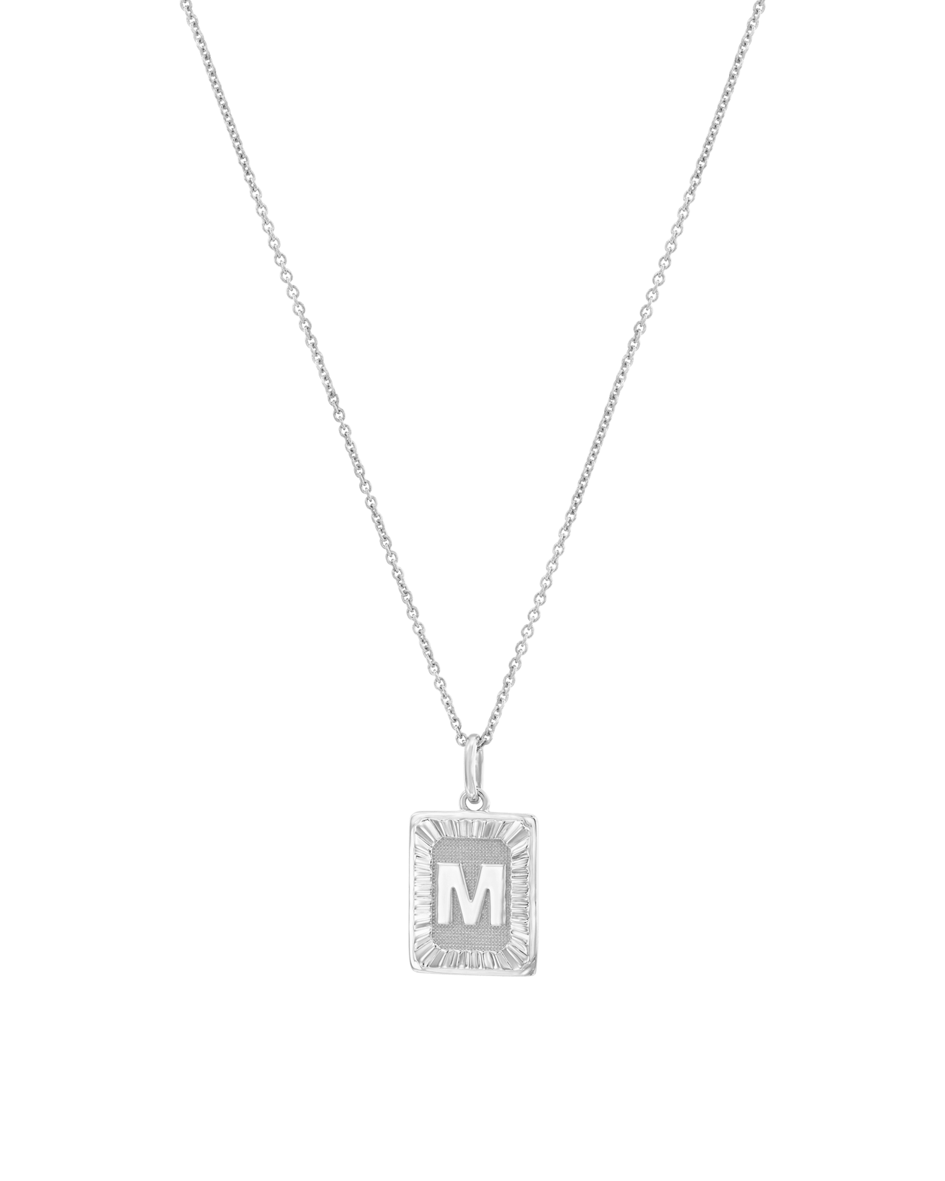 Initial Rectangle Medallion - 18K Gold Vermeil Necklaces magal-dev 