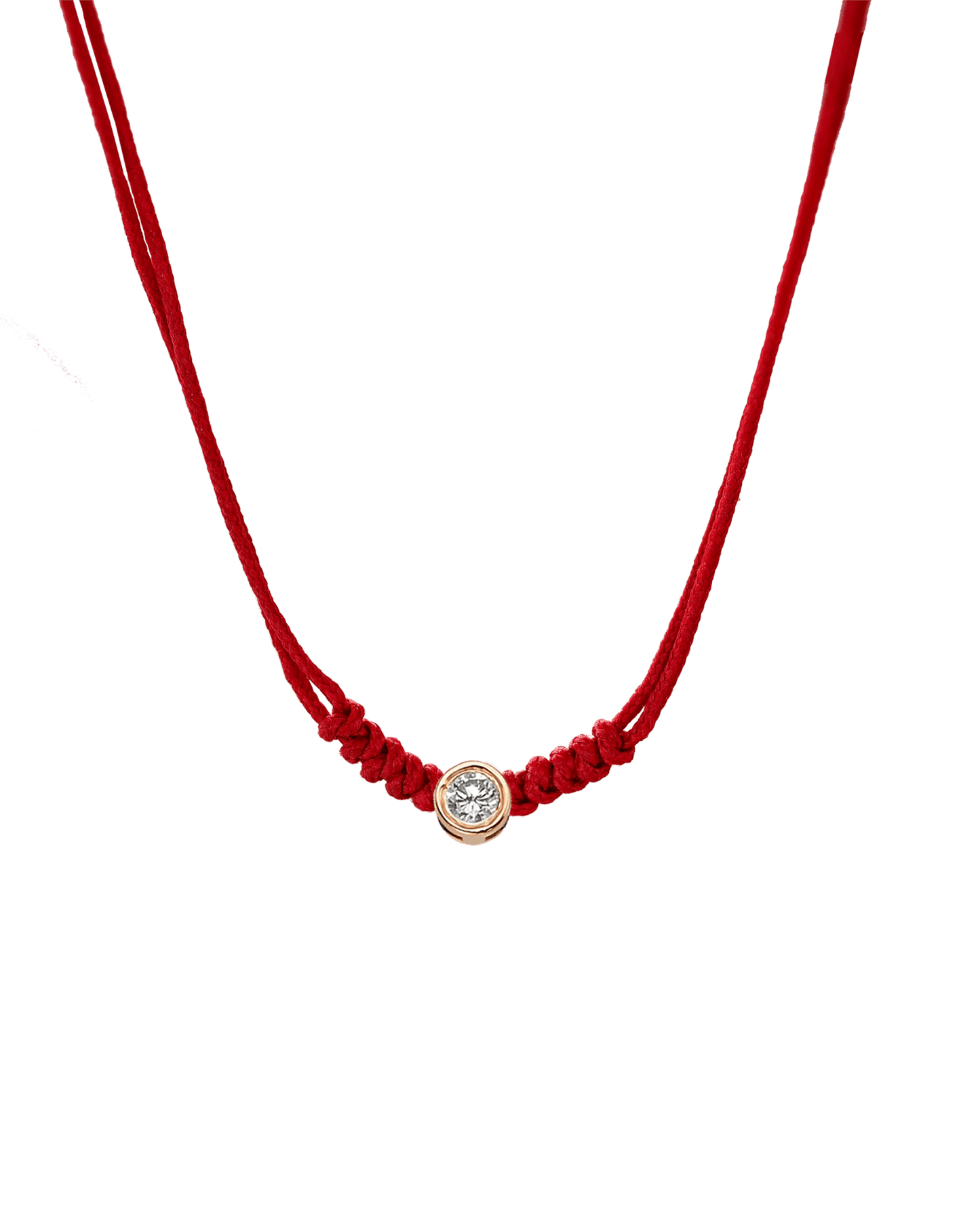 The String of Love Necklace - 14K Rose Gold Necklaces 14K Solid Gold Red Large: 0.1ct 