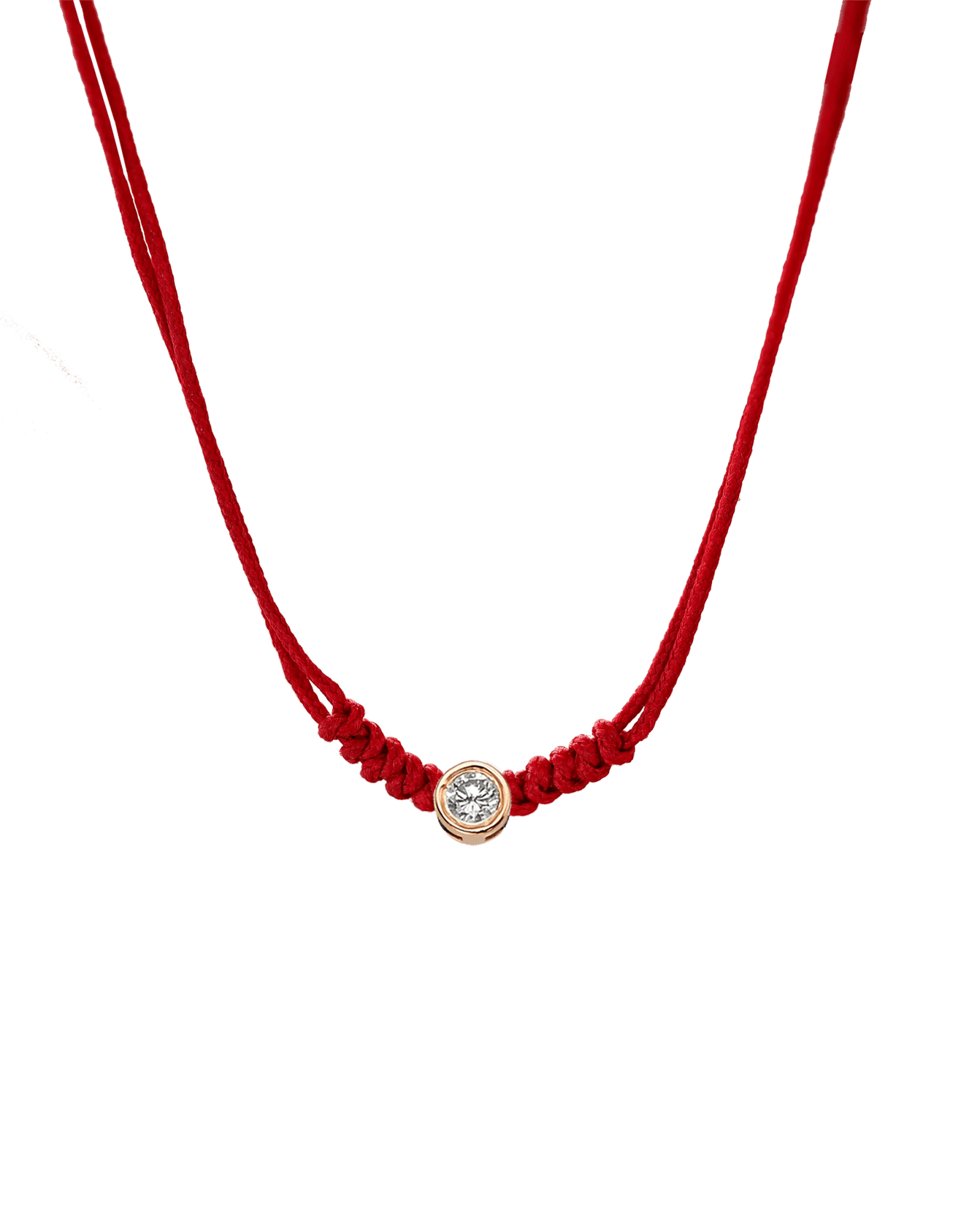 The String of Love Necklace - 14K Rose Gold Necklaces 14K Solid Gold Red Large: 0.1ct 