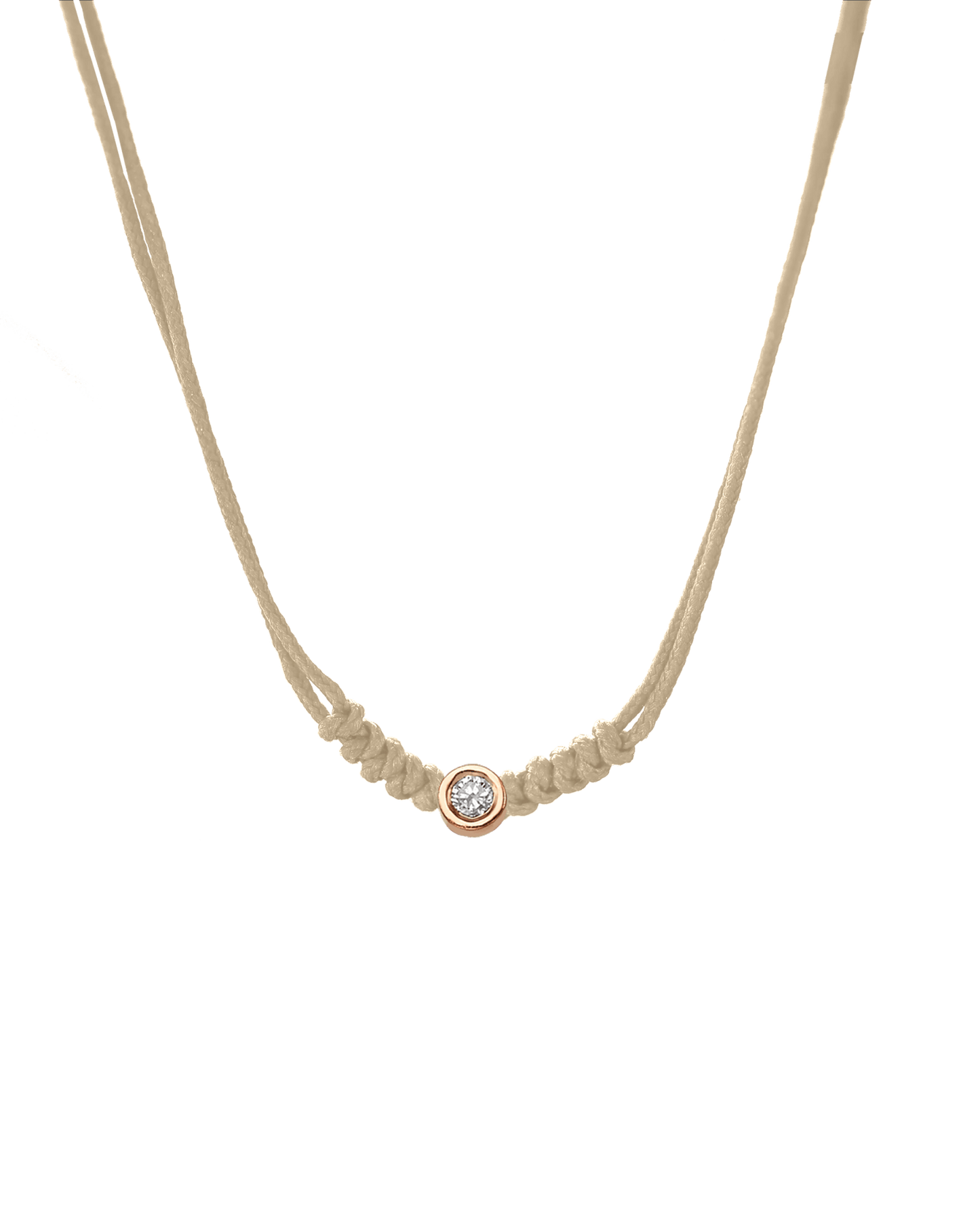 The String of Love Necklace - 14K Rose Gold Necklaces 14K Solid Gold Beige Large: 0.1ct 