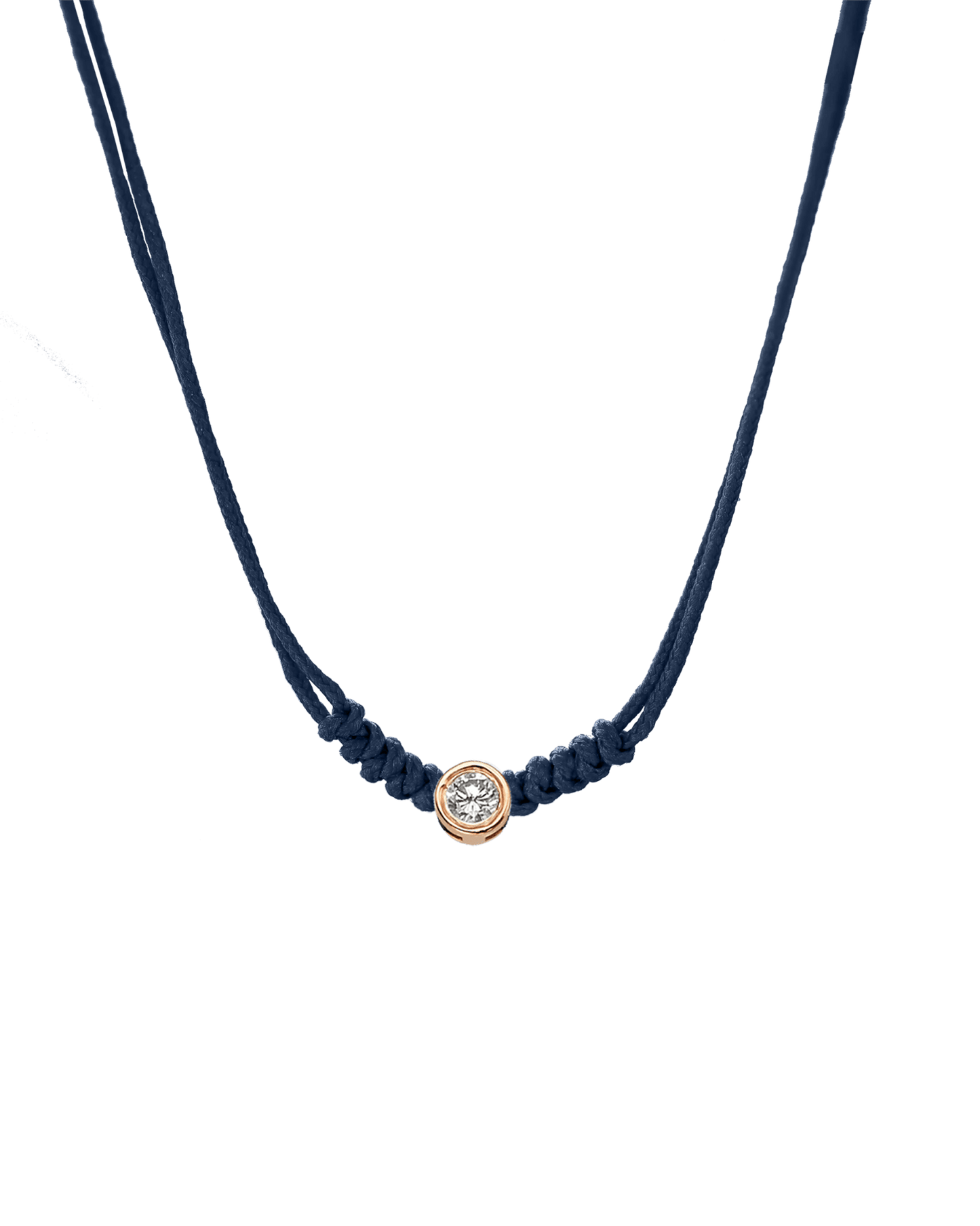 The String of Love Necklace - 14K Rose Gold Necklaces 14K Solid Gold Navy Blue Large: 0.1ct 