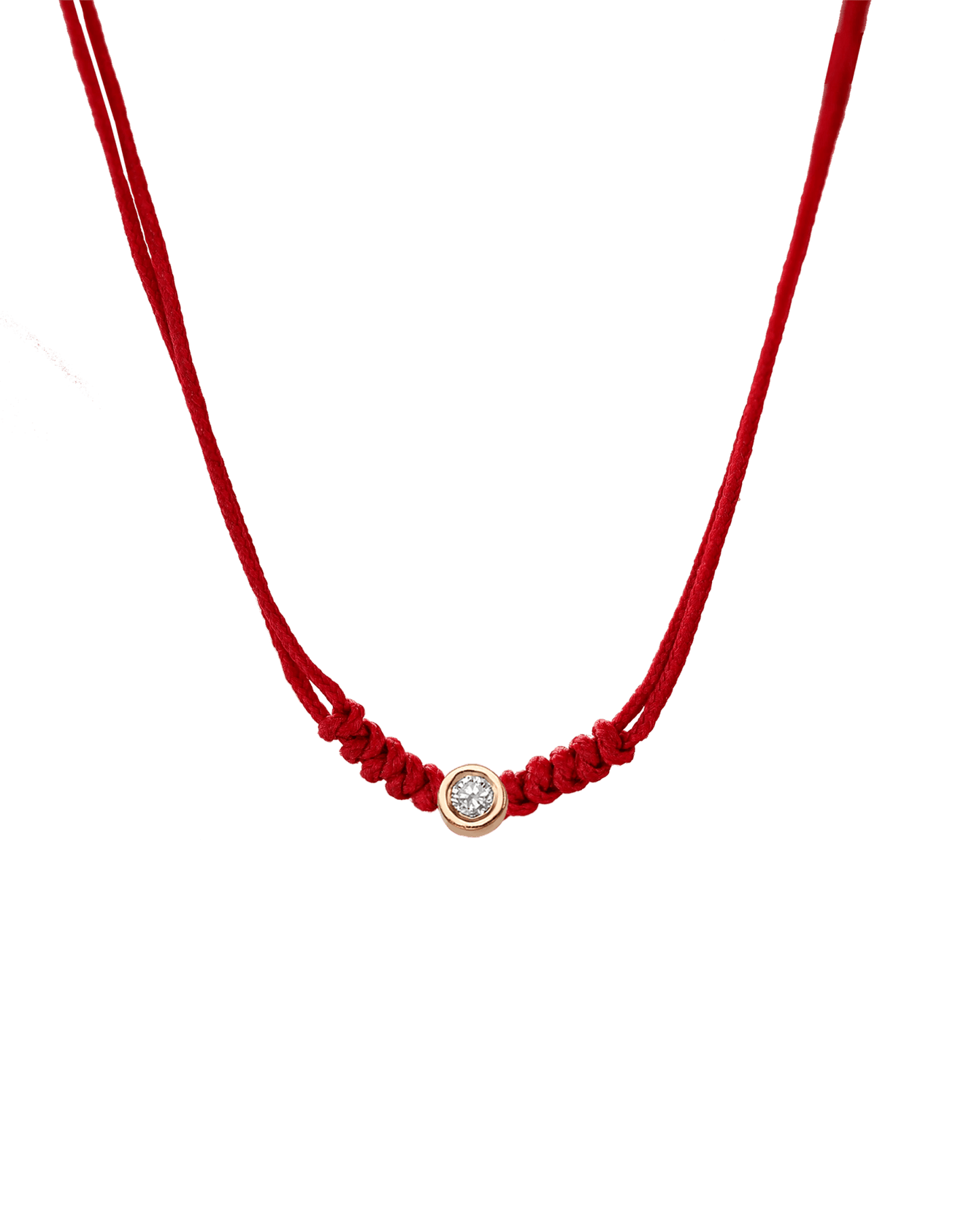 The String of Love Necklace - 14K Rose Gold Necklaces 14K Solid Gold Red Medium: 0.04ct 