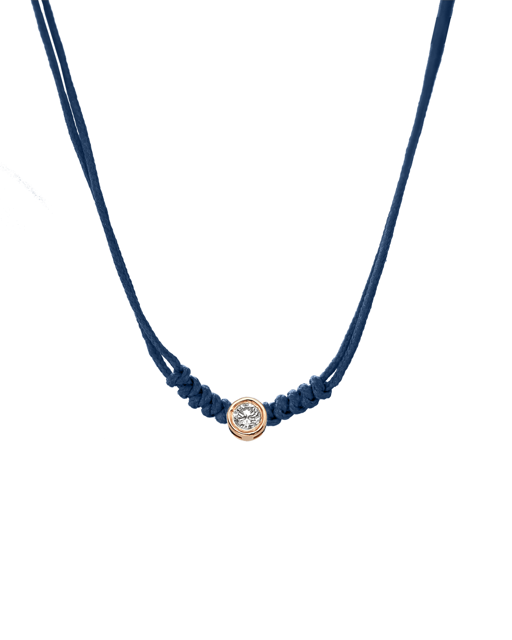 The String of Love Necklace - 14K Rose Gold Necklaces 14K Solid Gold Indigo Large: 0.1ct 