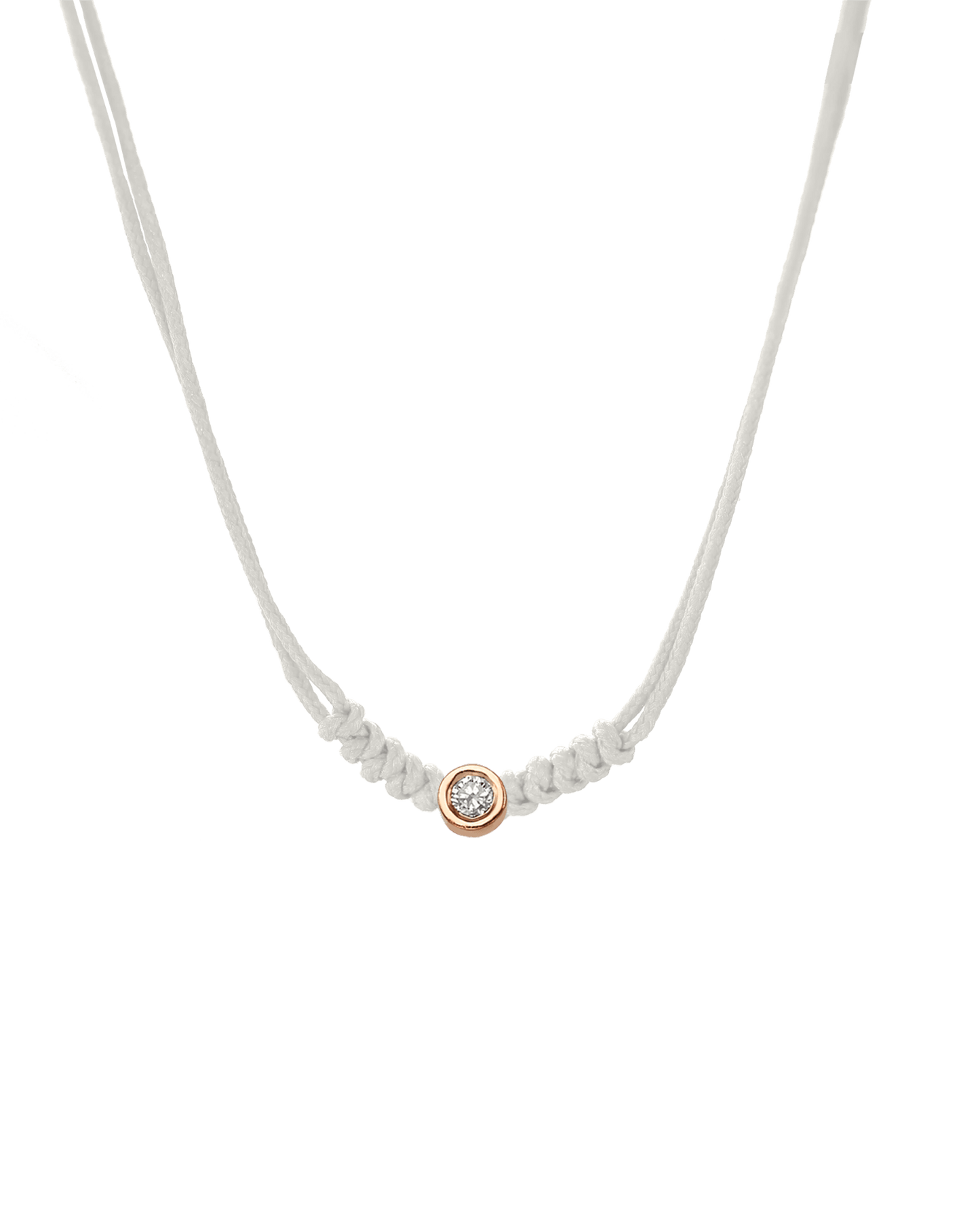 The String of Love Necklace - 14K Rose Gold Necklaces 14K Solid Gold Pearl Medium: 0.04ct 