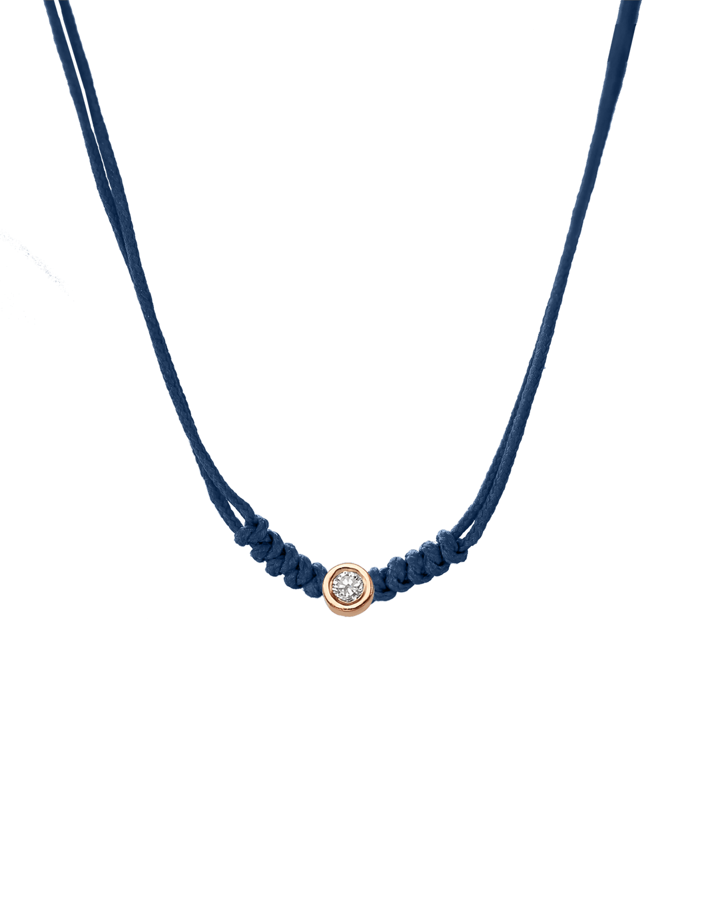 The String of Love Necklace - 14K Rose Gold Necklaces 14K Solid Gold Indigo Medium: 0.04ct 