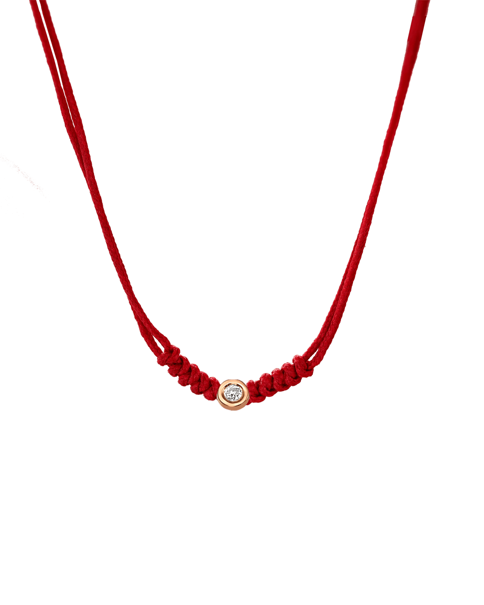 The String of Love Necklace - 14K Rose Gold Necklaces 14K Solid Gold Red Small: 0.03ct 