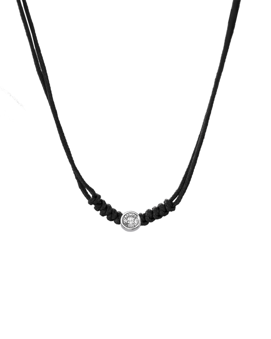 The String of Love Necklace - 14K White Gold Necklaces 14K Solid Gold Black Large: 0.1ct 